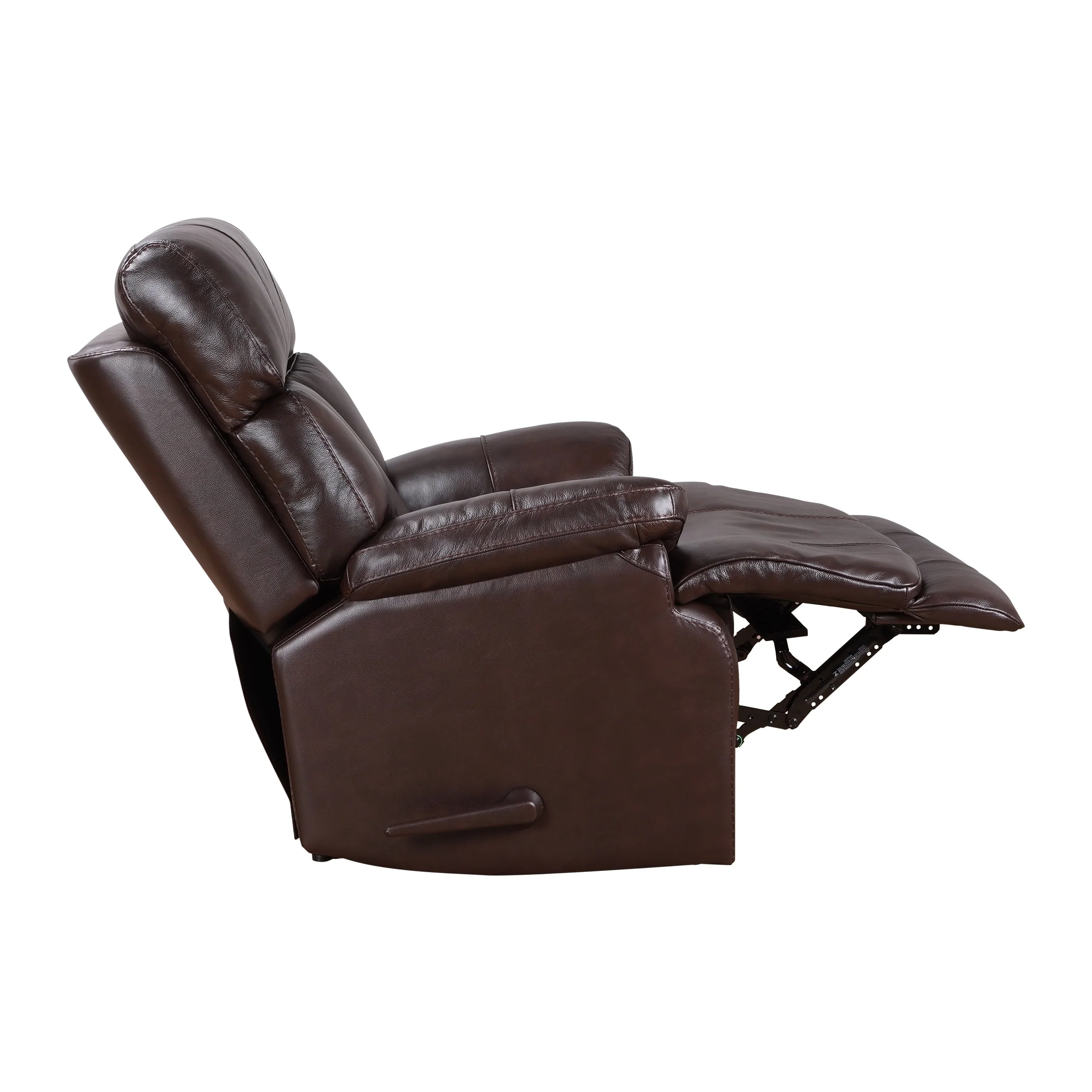 Davin Top Grain Leather Genuine leather Brown Extendable Footrest Manual Recliner