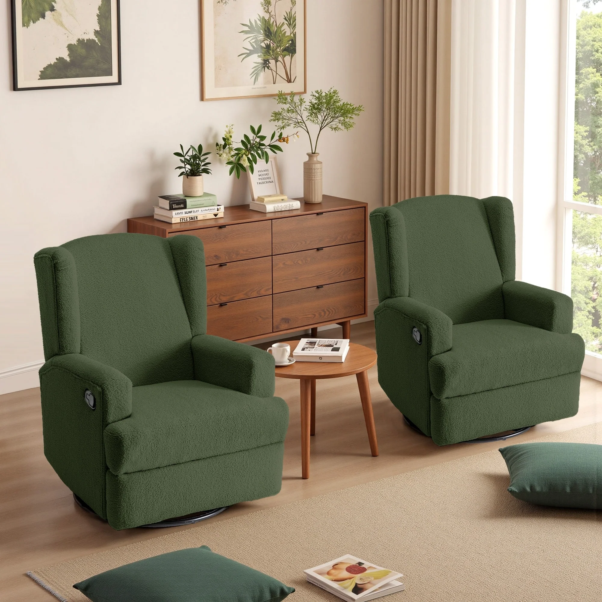 Swivel Glider Rocker Nursery Recliner Chair set of 2