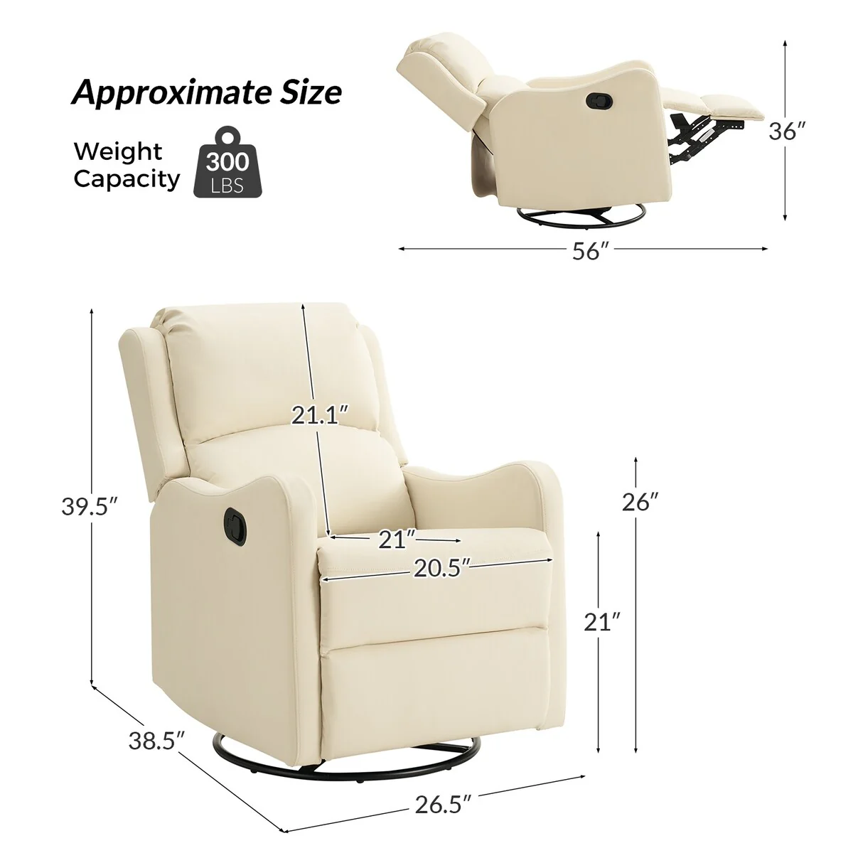 Pablo Traditional 360-Degree Swivel rocker Recliner by HULALA HOME