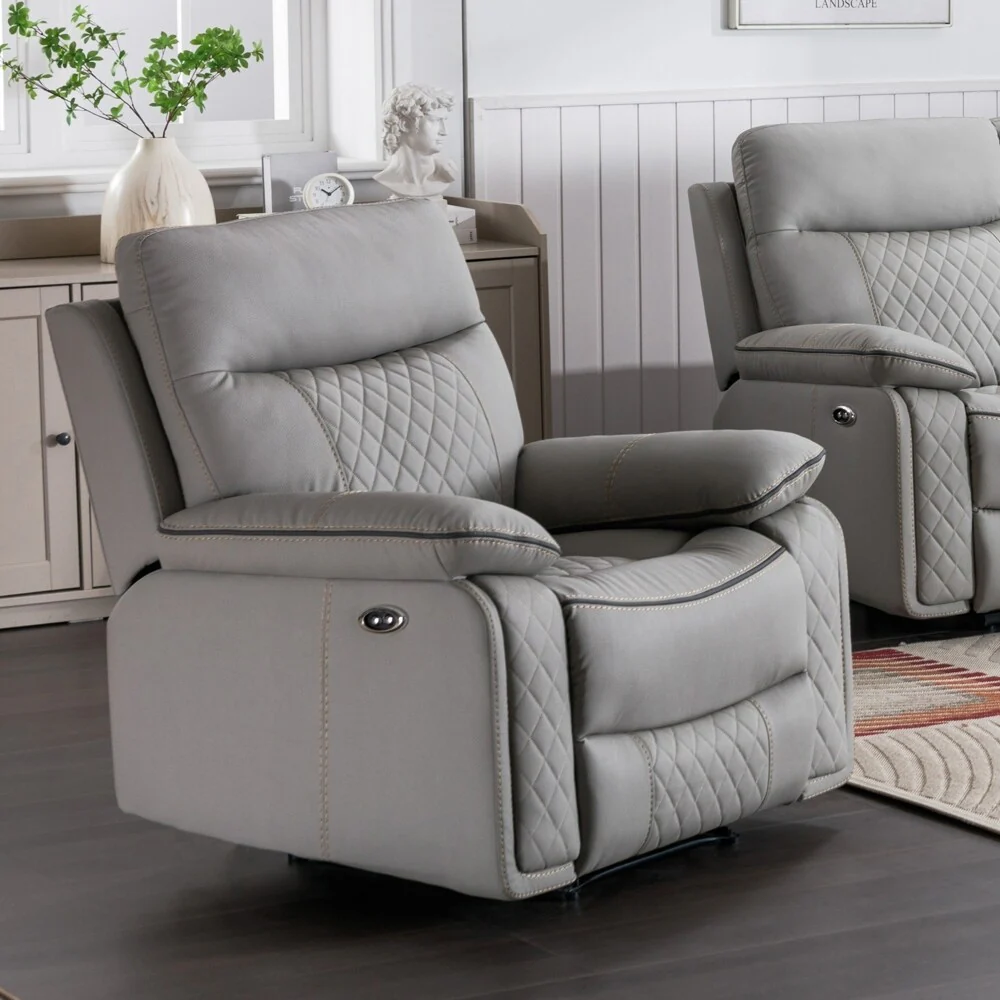 Premium Comfort Recliner with Manual Recline, Durable Faux Leather