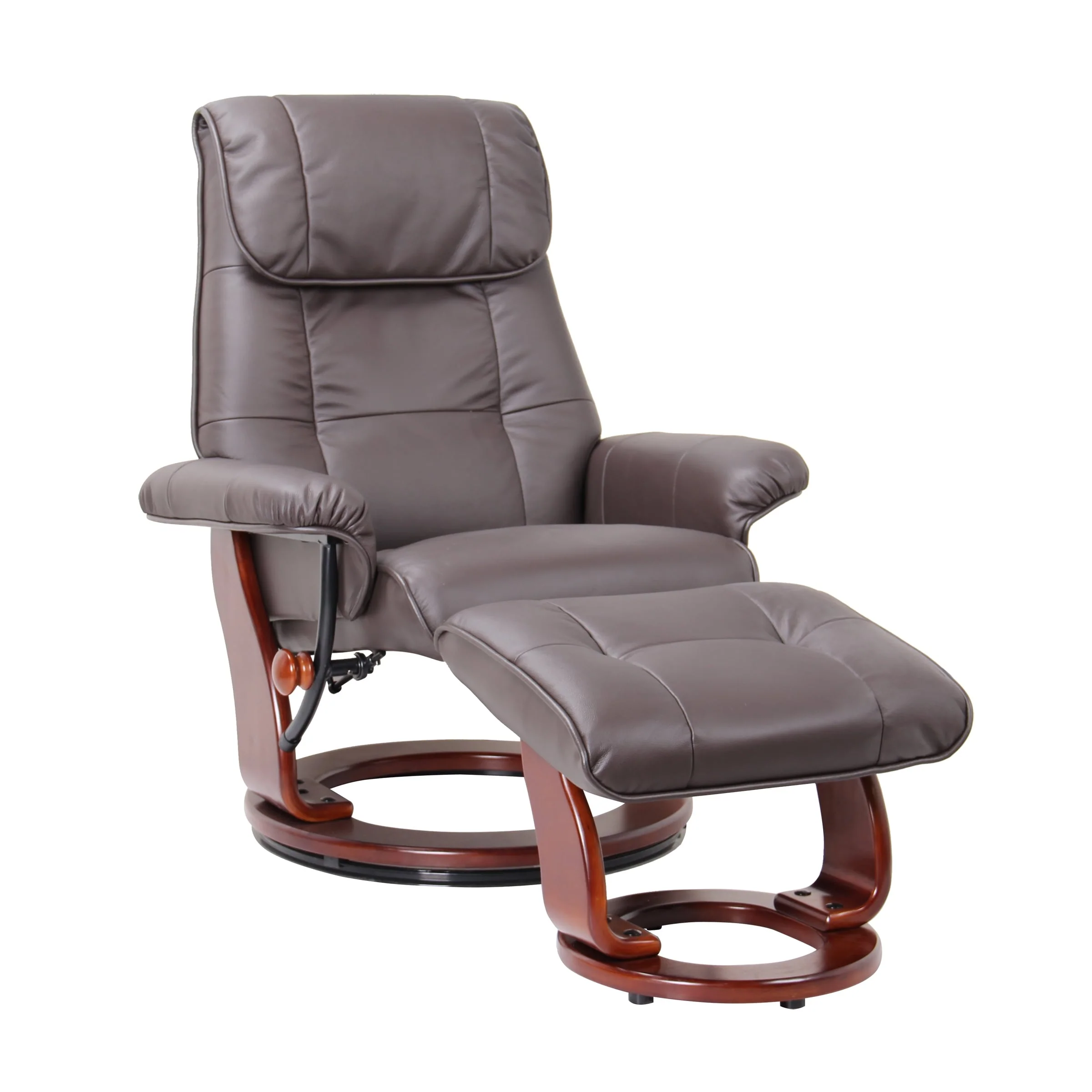 Copper Grove Serrat Leather Recliner and Ottoman