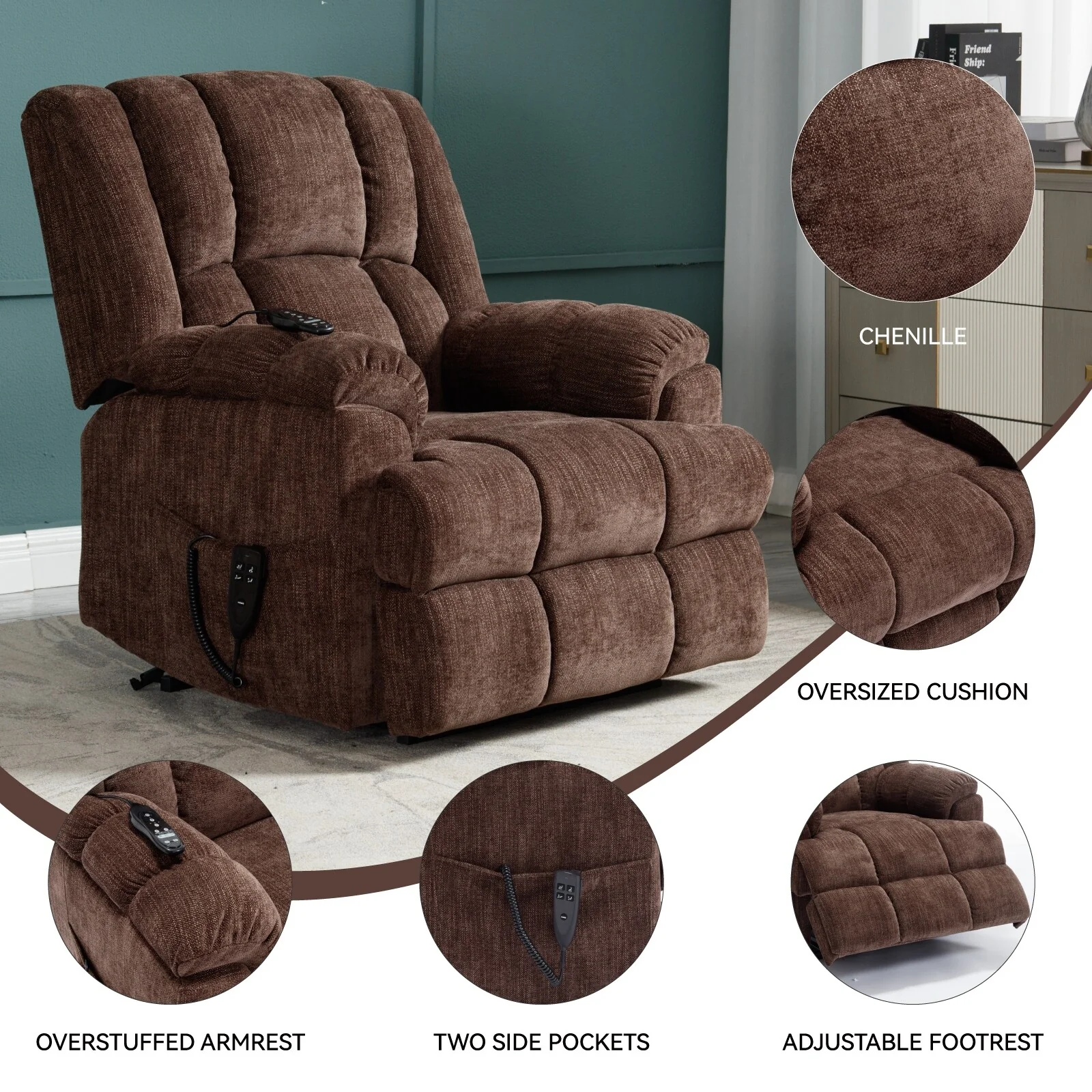 Electric Power Lift Recliners with Power-Remote