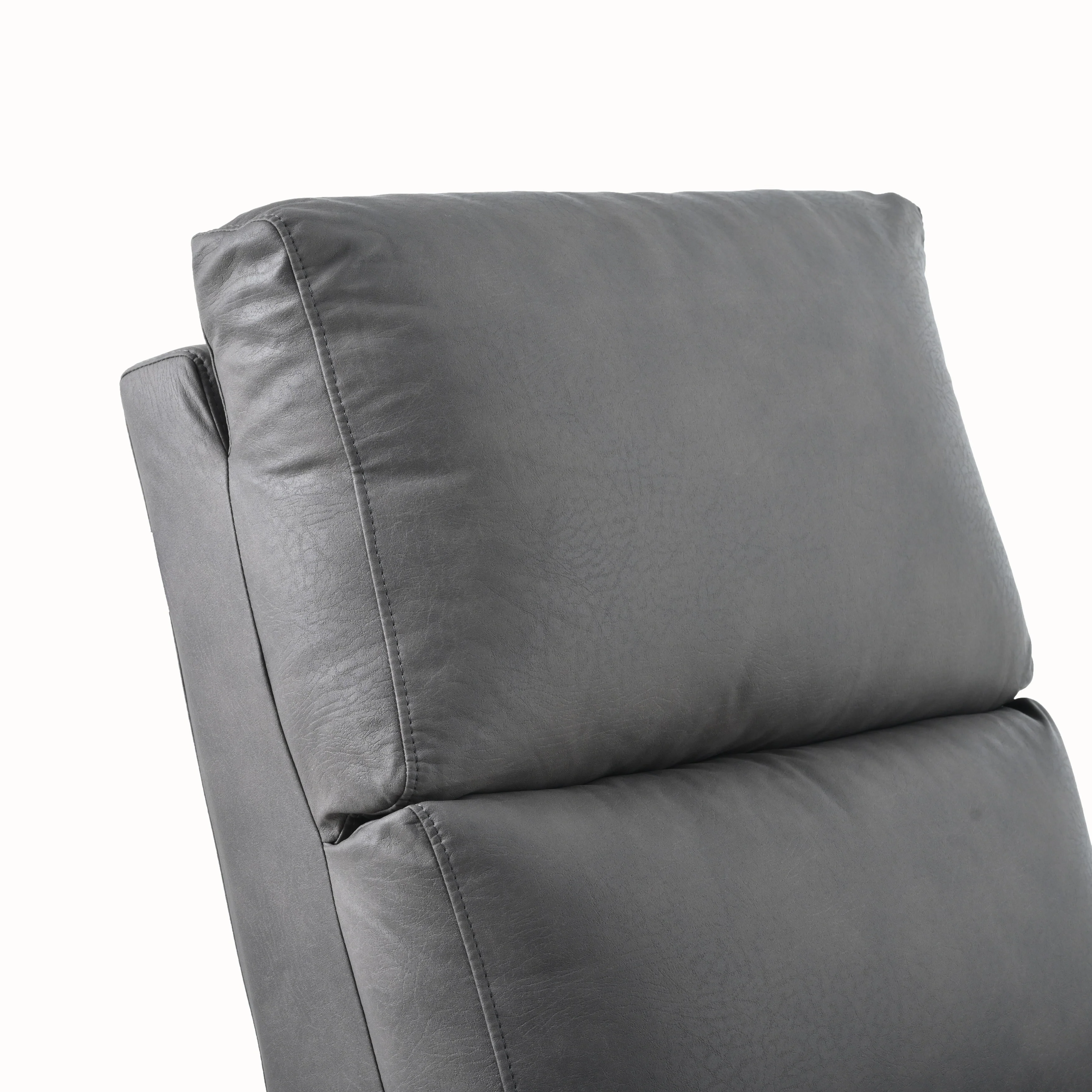 Grey Electric Reclining Chair with USB, Side Control, and Compact Design