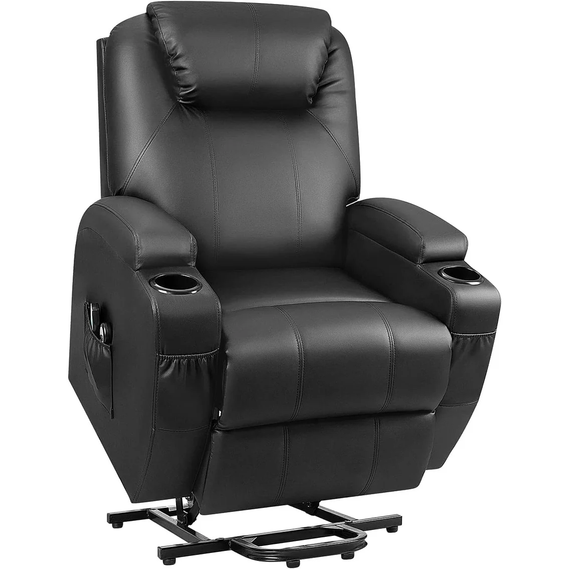 Furniwell Power Lift PU Leather Recliner with Massage and Heating