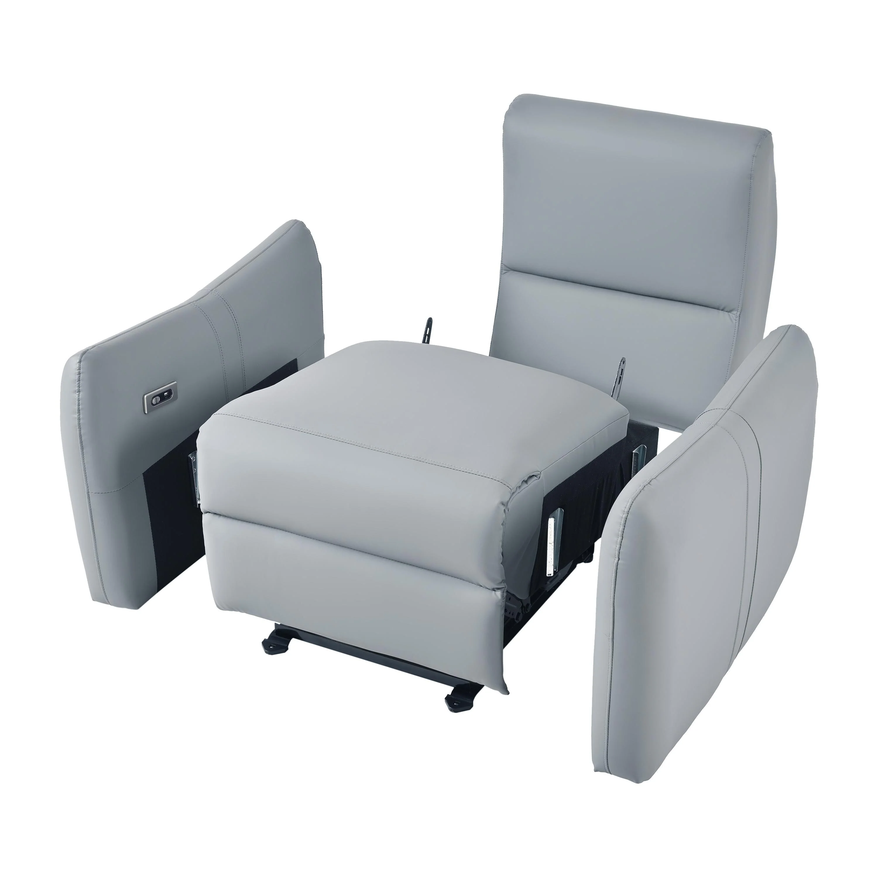 PU Leather Wall?Hugger Power Recliner Chair with USB?C & 330?lbs Capacity