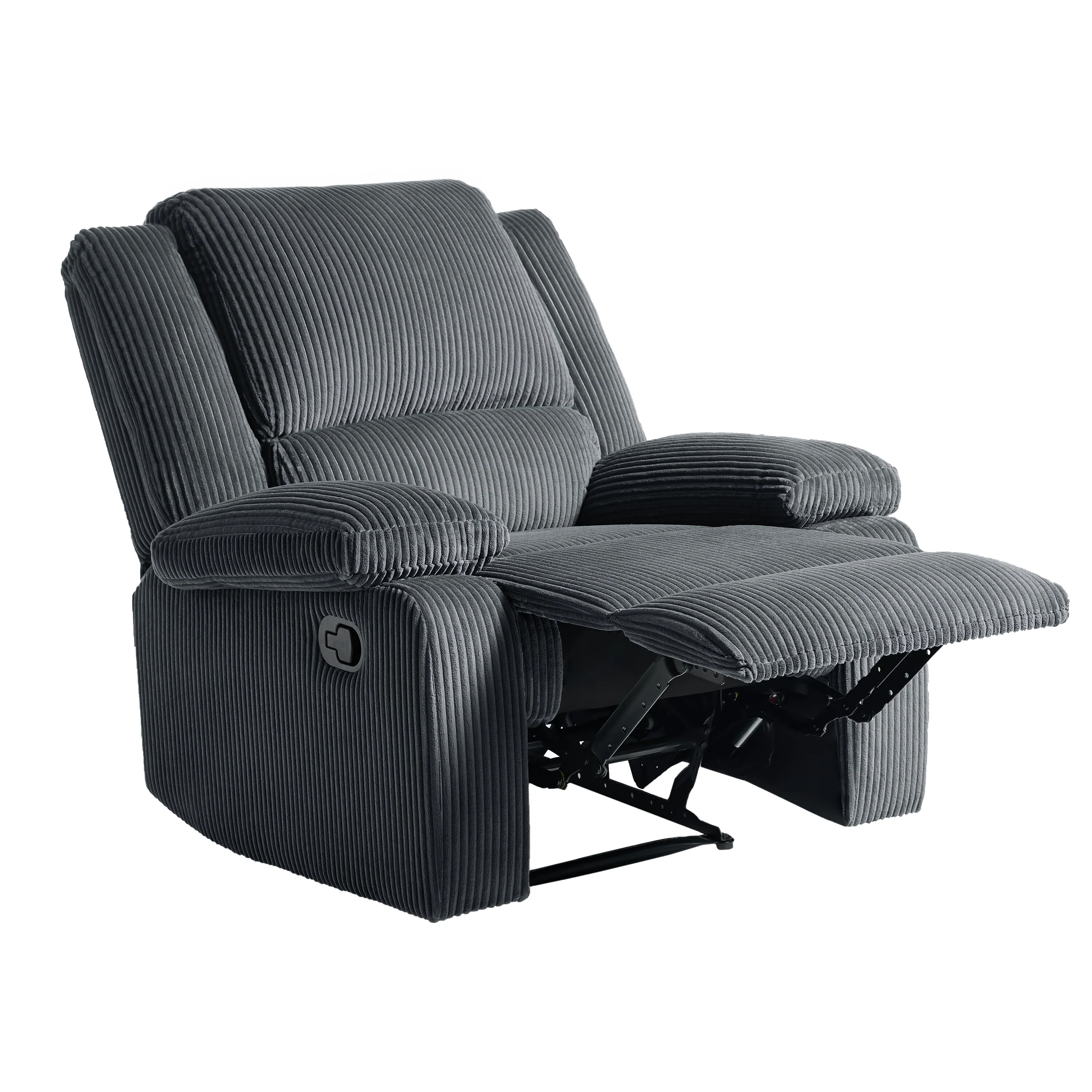 Vegan Leather Upholstered Push Back Manual Recliner Chair