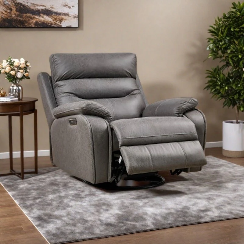 Dual Motor Power Swivel Recliner with 240�� Rotation, Adjustable Headrest, USB Charging, Infinite Recline & Footrest