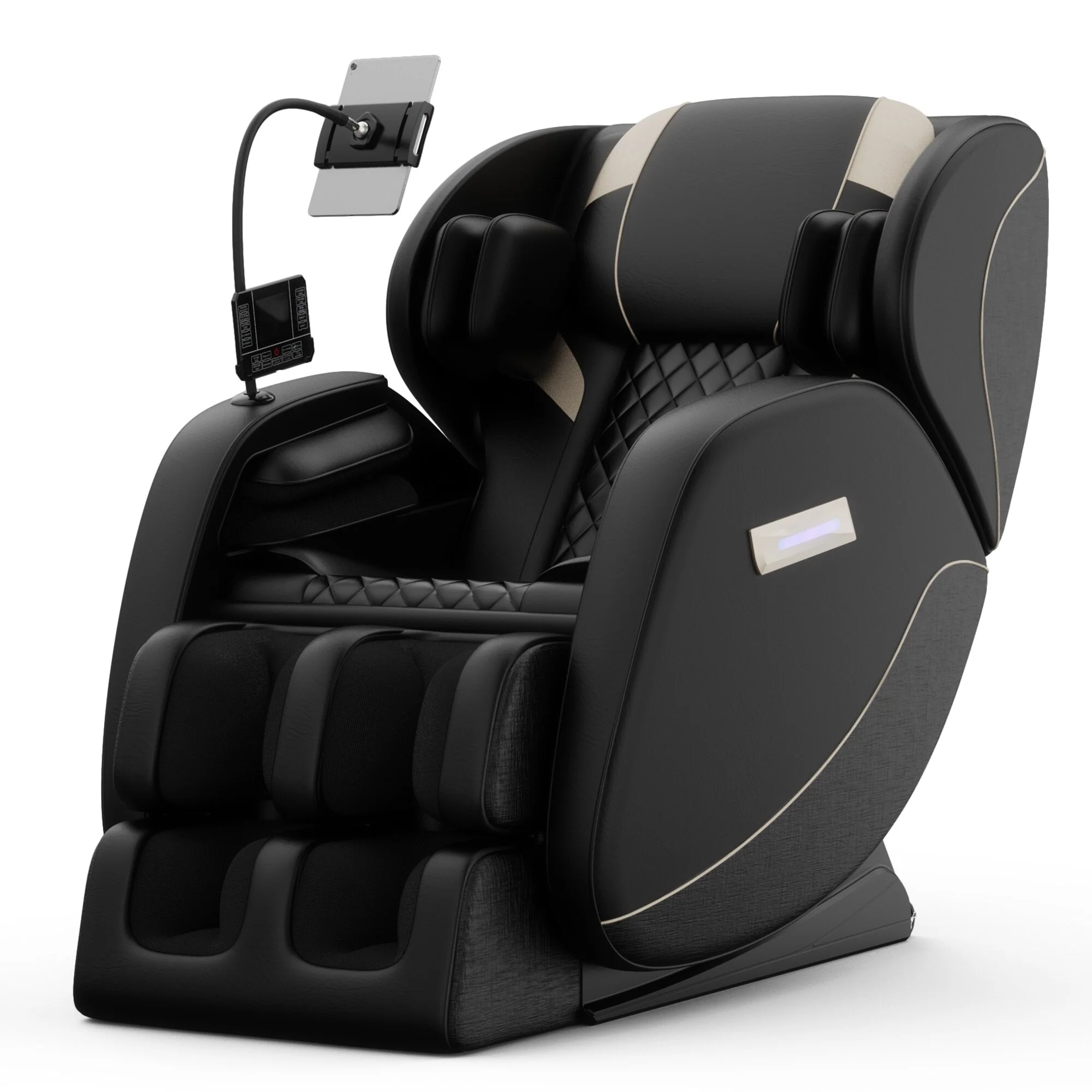 PU Leather Zero?Gravity Massage Chair with Foot Roller & Bluetooth
