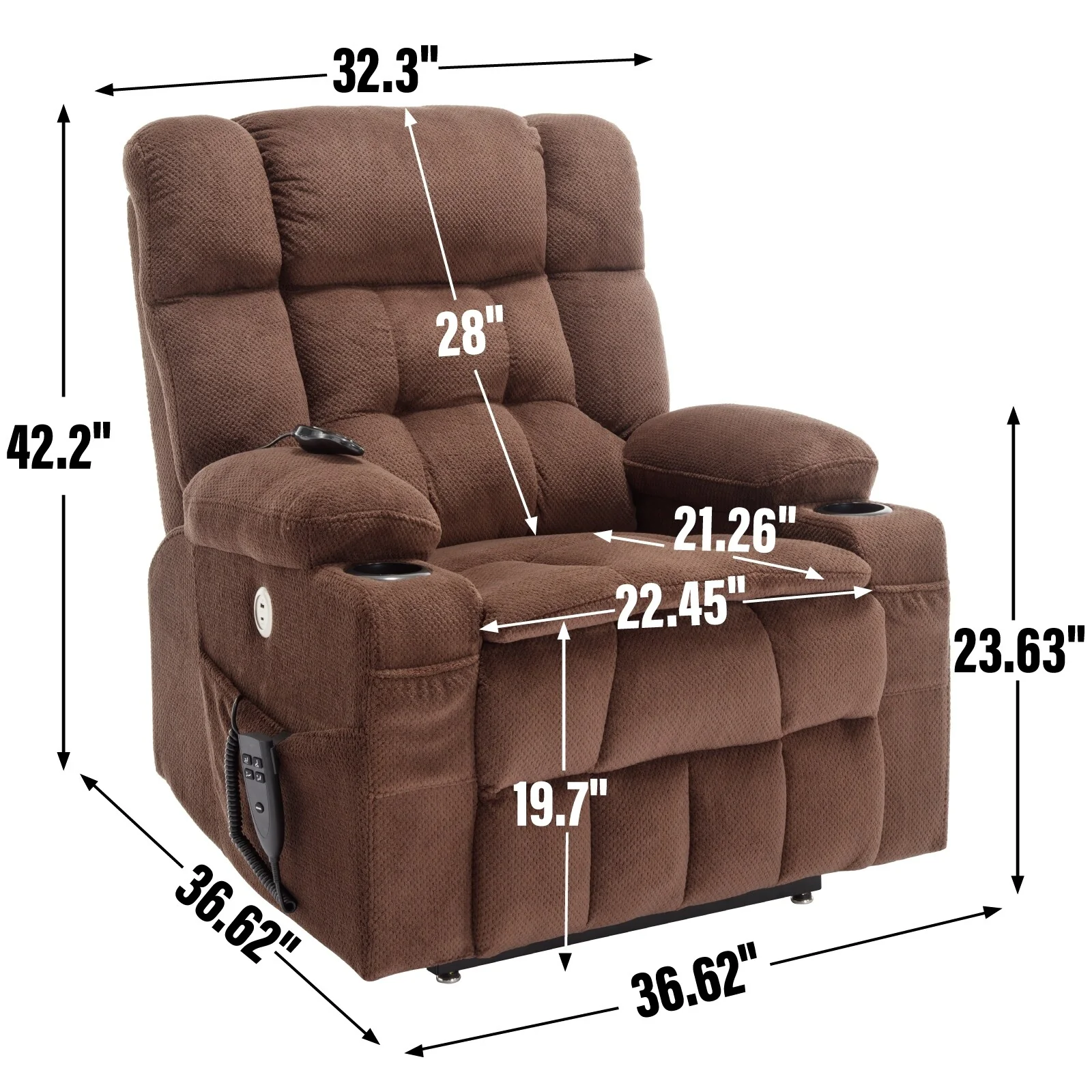 Chenille Power Lift Recliner Chair