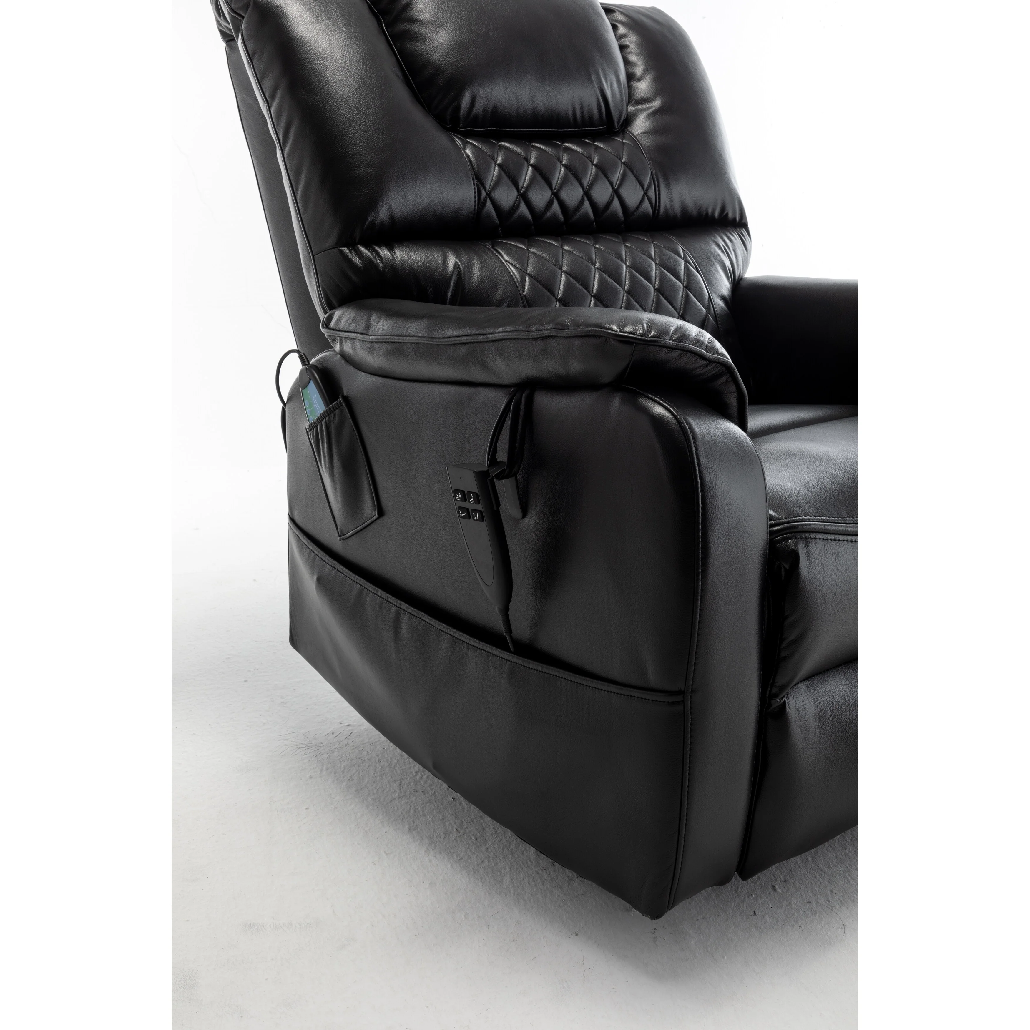 PU Recliner Chair with 180�� Infinite Position Adjustment, Remote Control and Tool-Free Assembly