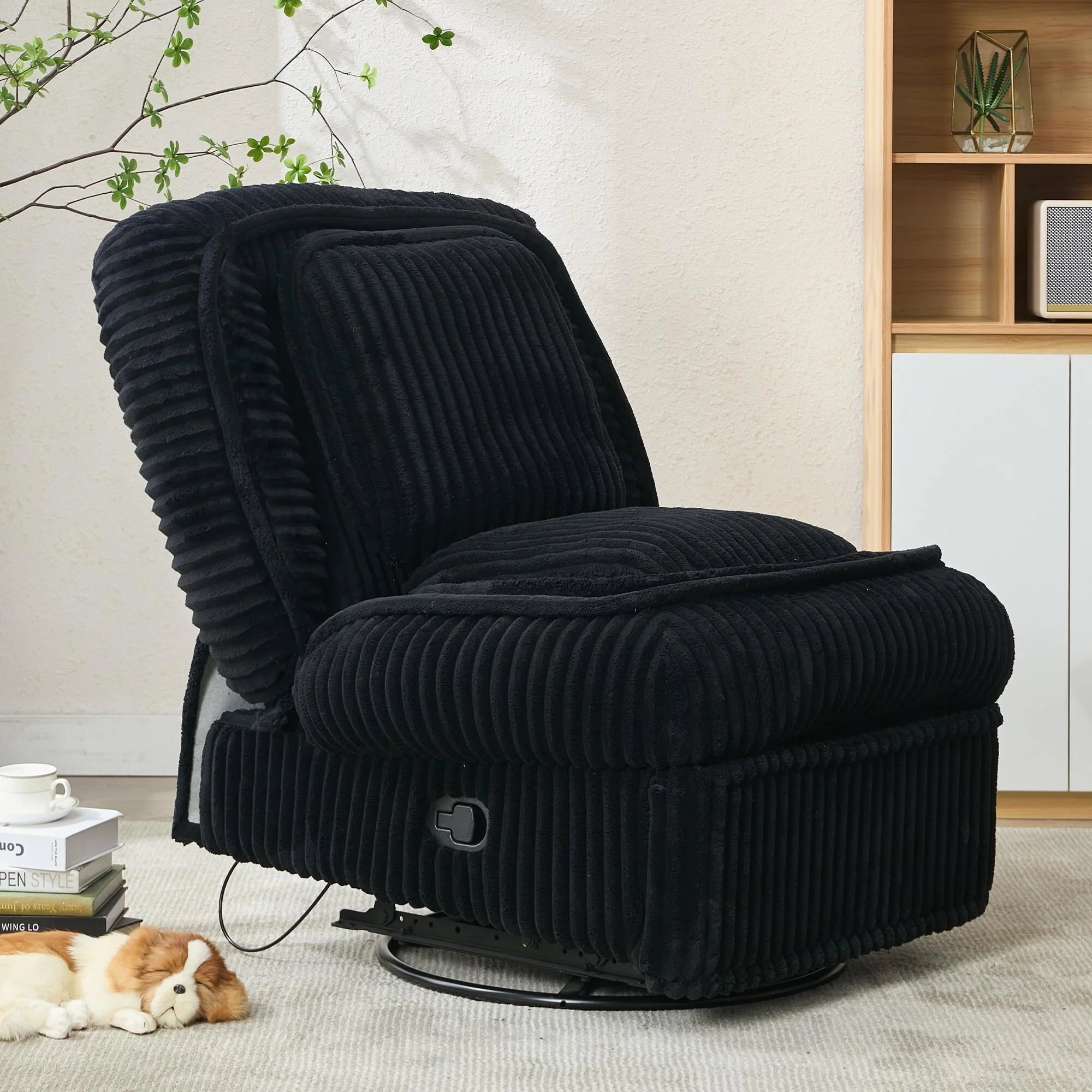 360�� Swivel Rocking Single Sofa,Recliner Sofa, Manual Glider Rocking Armless Chair,Living Room Office