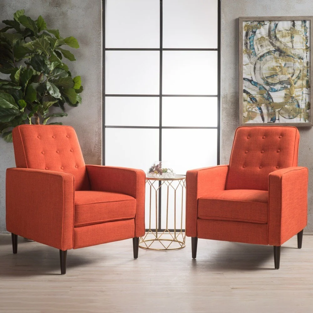 Mervynn Button Tufted Recliner (Set of 2) by Christopher Knight Home