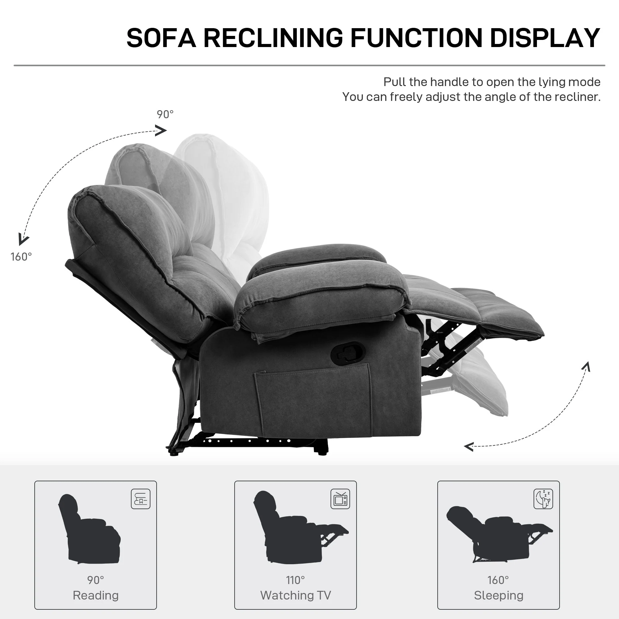 Extra-Wide Push-Back Recliner with Heated Massage Pillow and Plush Fleece Upholstery