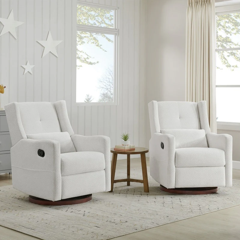 Lincoln Manual Swivel Glider Recliner with Lumbar Pillow