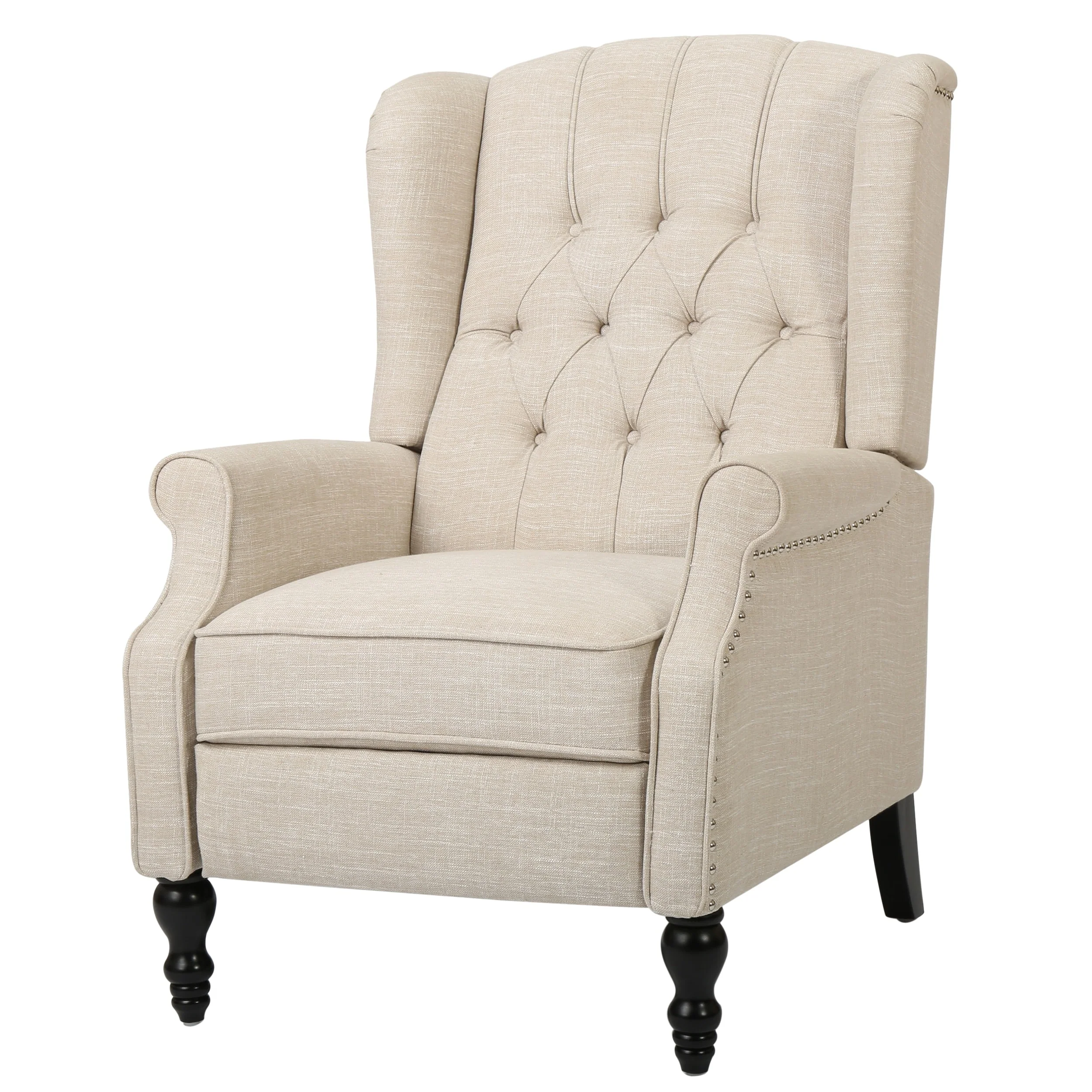 Walter Tufted Fabric Wingback Recliner Club Chair by Christopher Knight Home