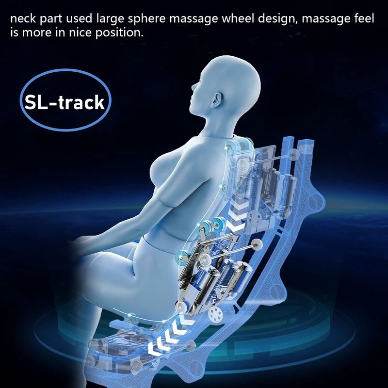 PU Leather 2D Motor Massage Chair, Space Saver Design, Track Sliding Zero Gravity Multifunction Massage Chair