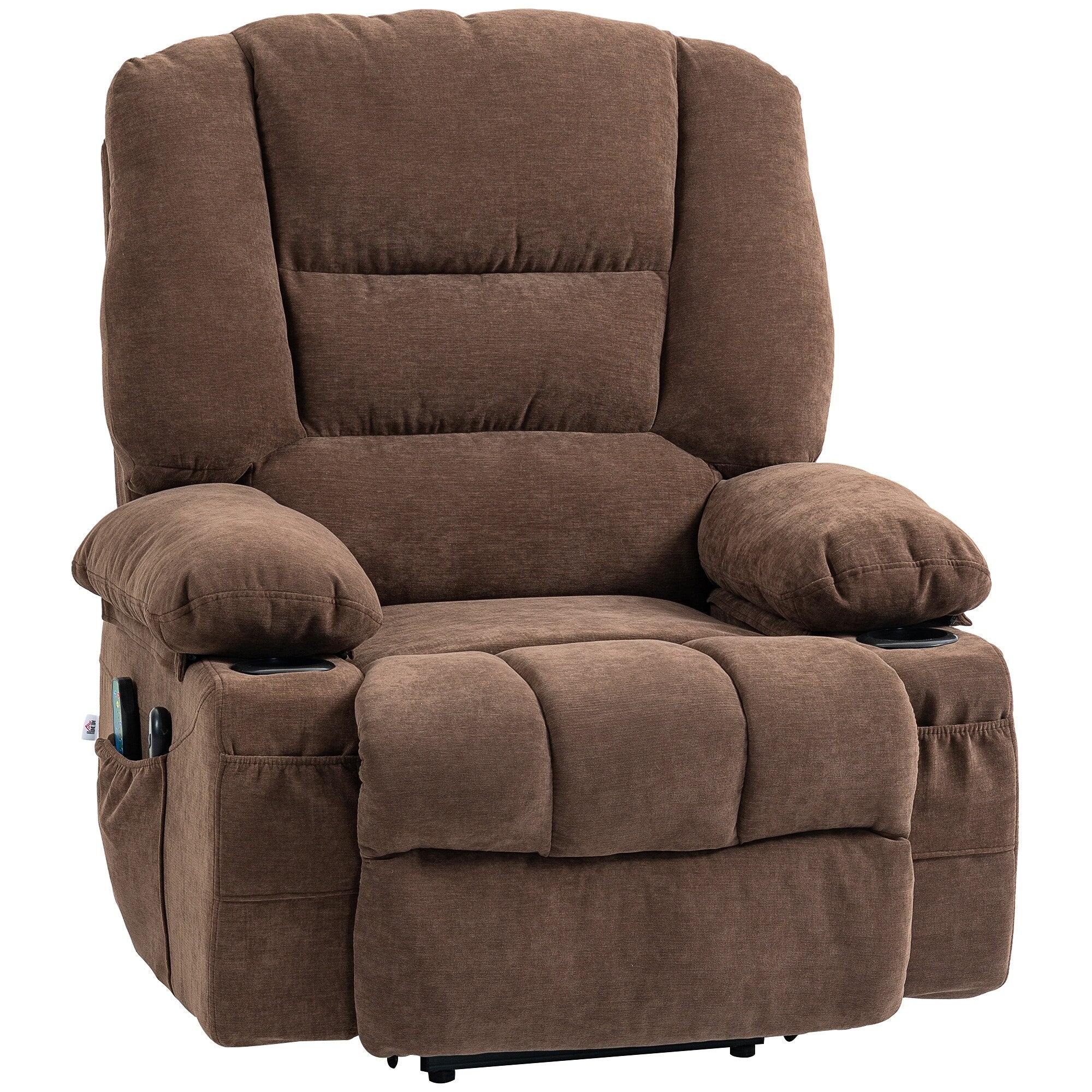 Brown Power Lift Recliner with Quick Assembly & Heat Massage