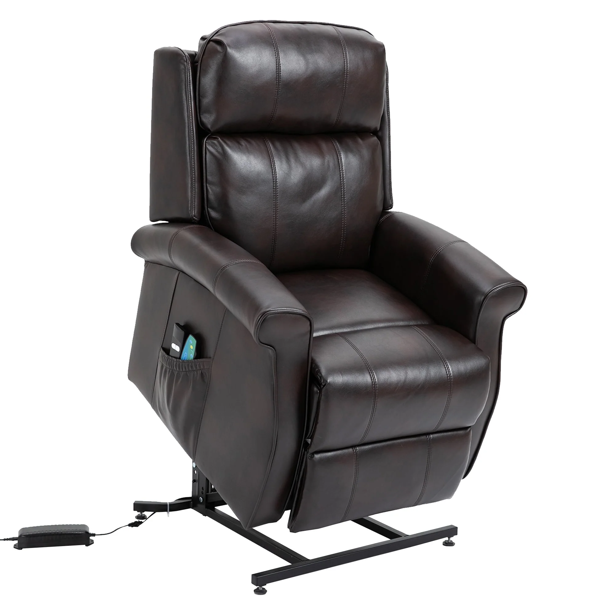 Clihome Faux Leather Elderly Power Lift Recliner Chair with Massage