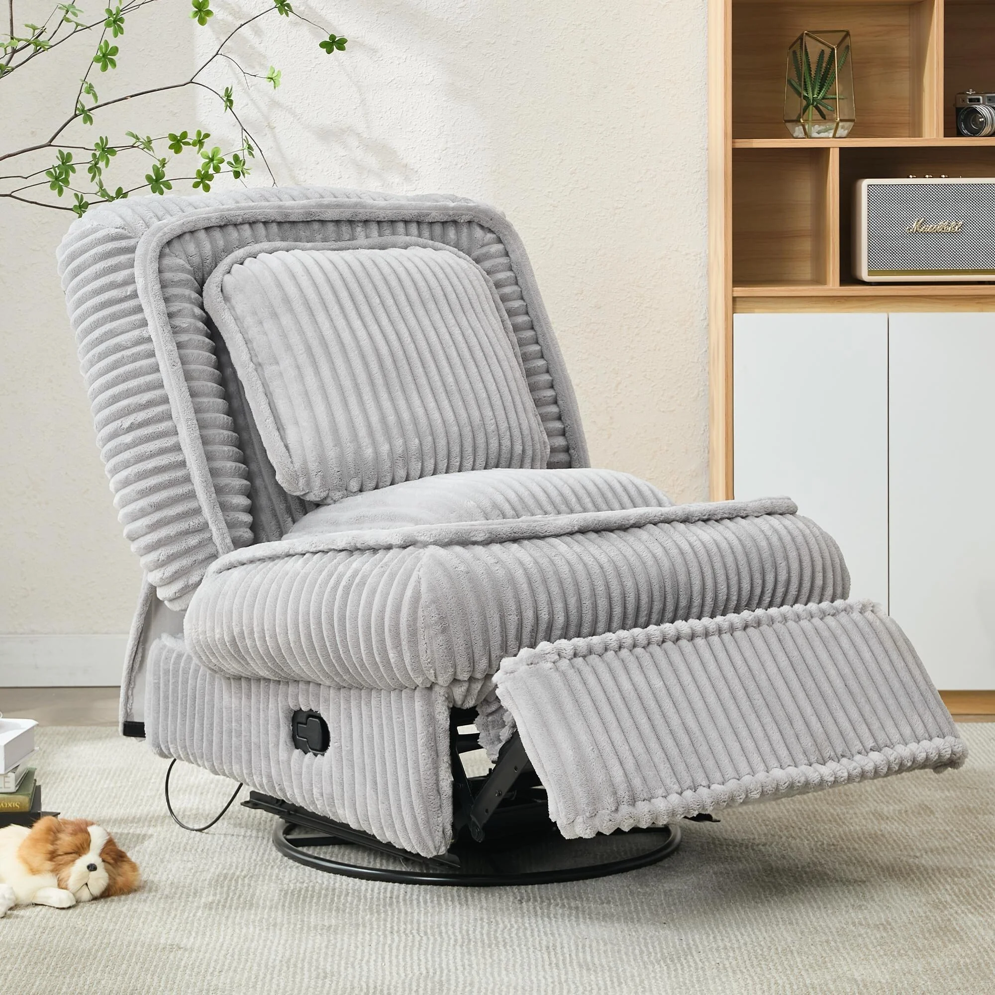 360�� Swivel Rocking Single Sofa,Recliner Sofa, Manual Glider Rocking Armless Chair,Living Room Office