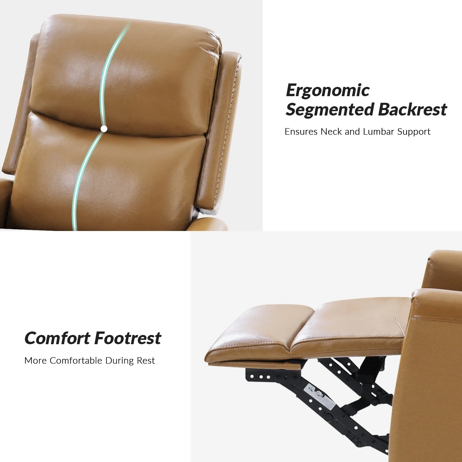 Fiacro 30.31Wide Modern Genuine Leather Wingback Swivel Rocker Recliner with Nailhead Trims, Set of 2