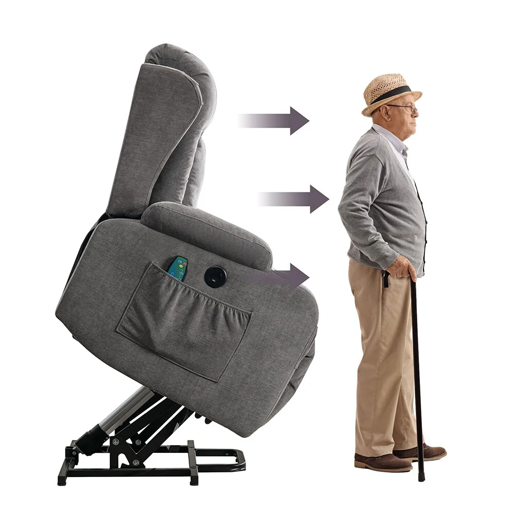 Modern Power Lift Recliner Chair w/Massage  Heat, Infinite Position
