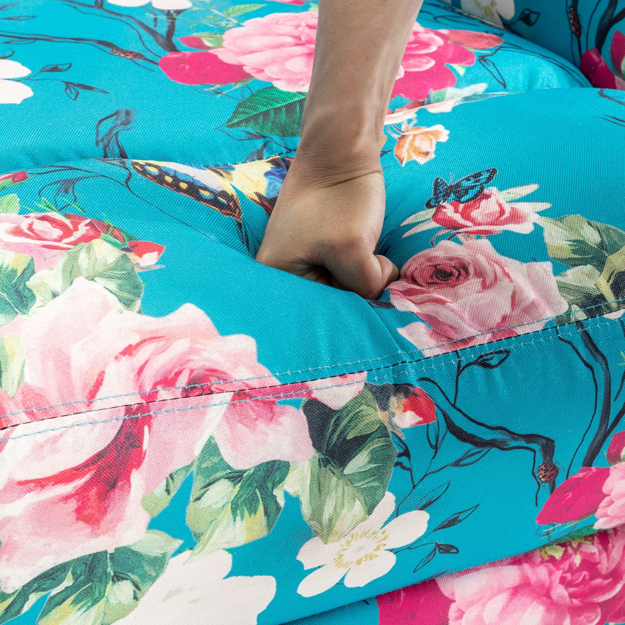 Linen Manual Swivel Base Recliner Chair with Footrest