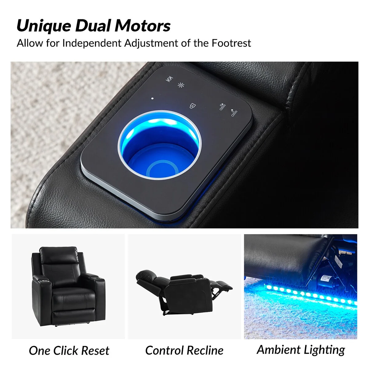 Marion Classic 35.5 Wide Power Recliner with Cup Holder by HULALA HOME