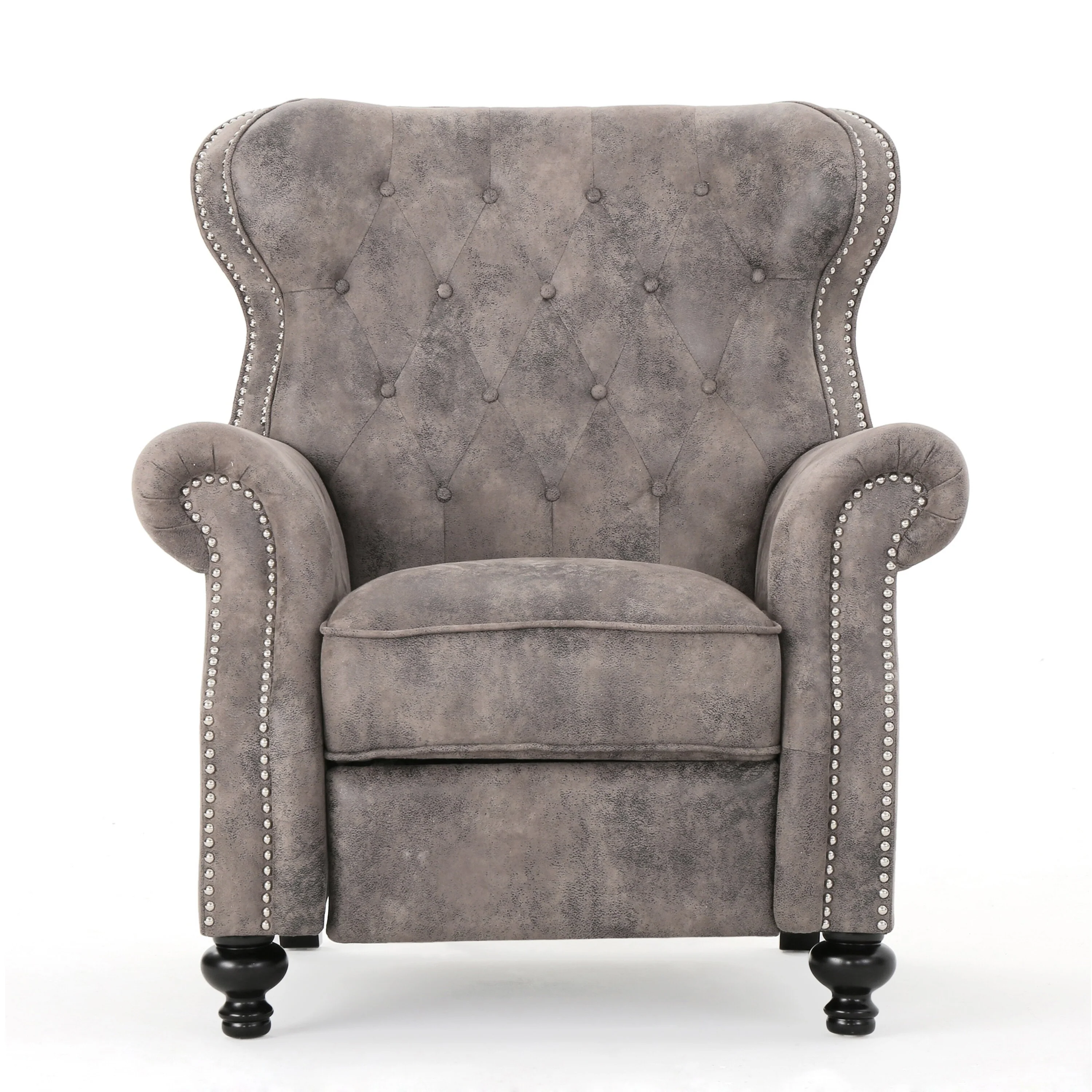 Accented Push Back Recliner Chair with Rolled Arms, Enjoy Cocooning Comfort