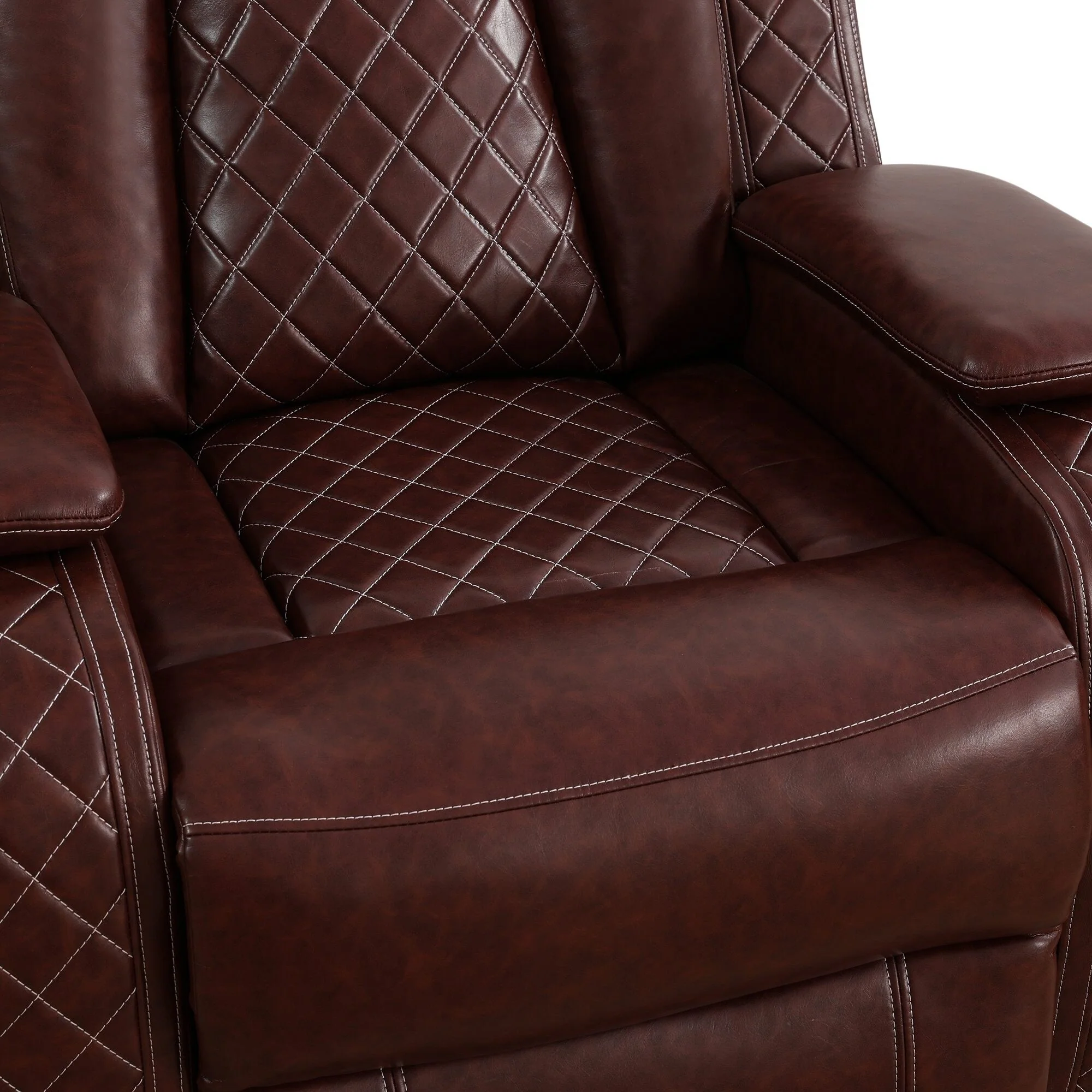 Modern Breathing Leather Recliner Chair with Ambient Lighting and USB-Powered LED