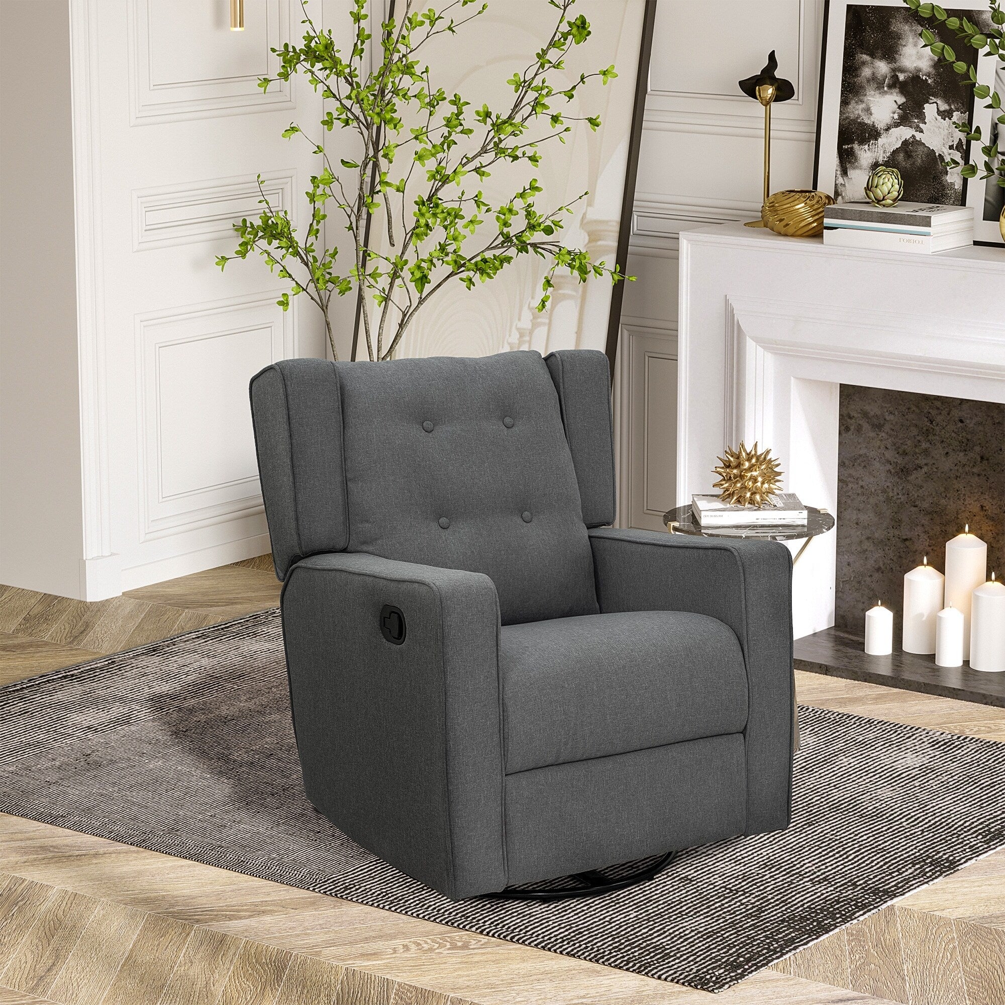 Wingback swivel recliner chair glider