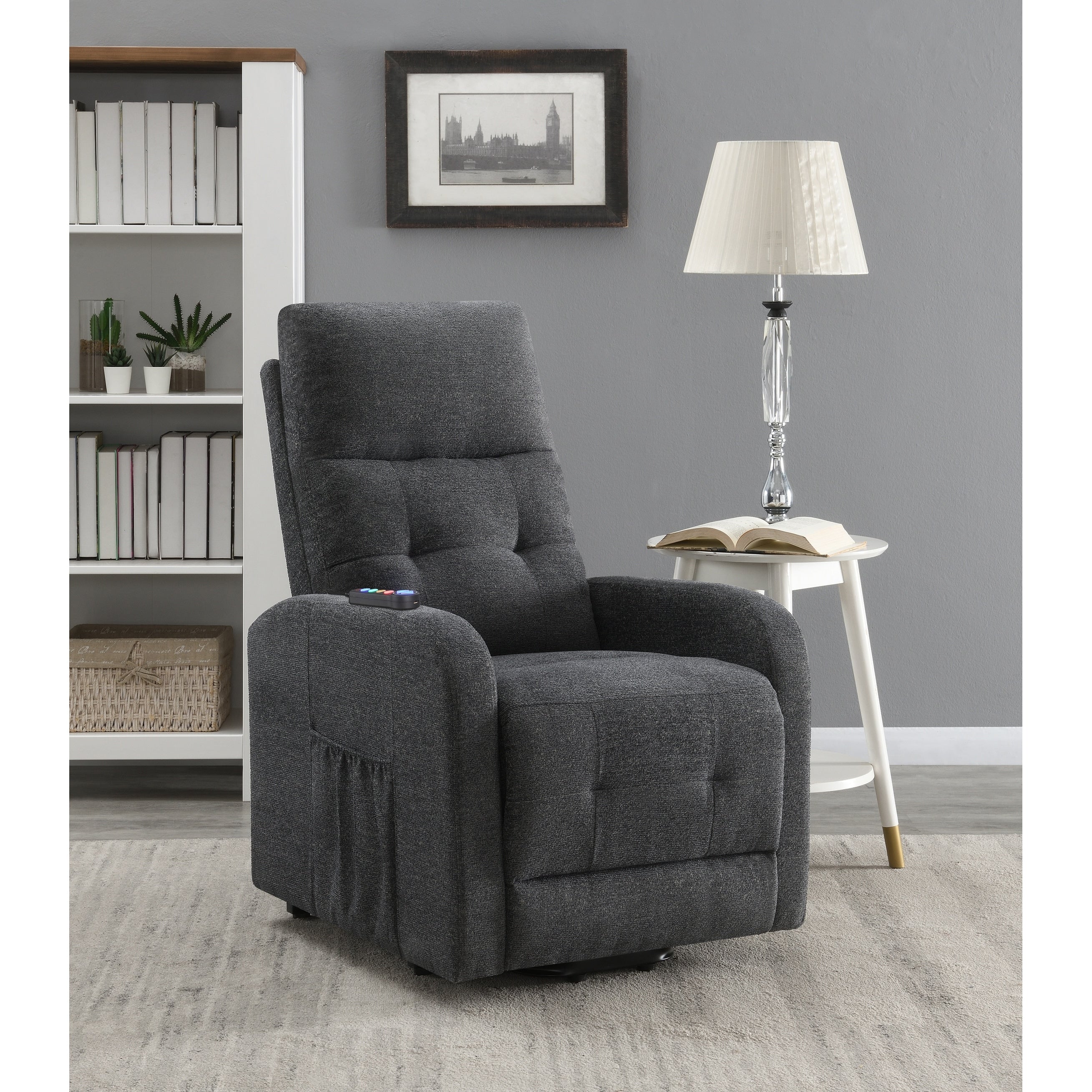 Lyle Upholstered Tufted Power Lift Recliner