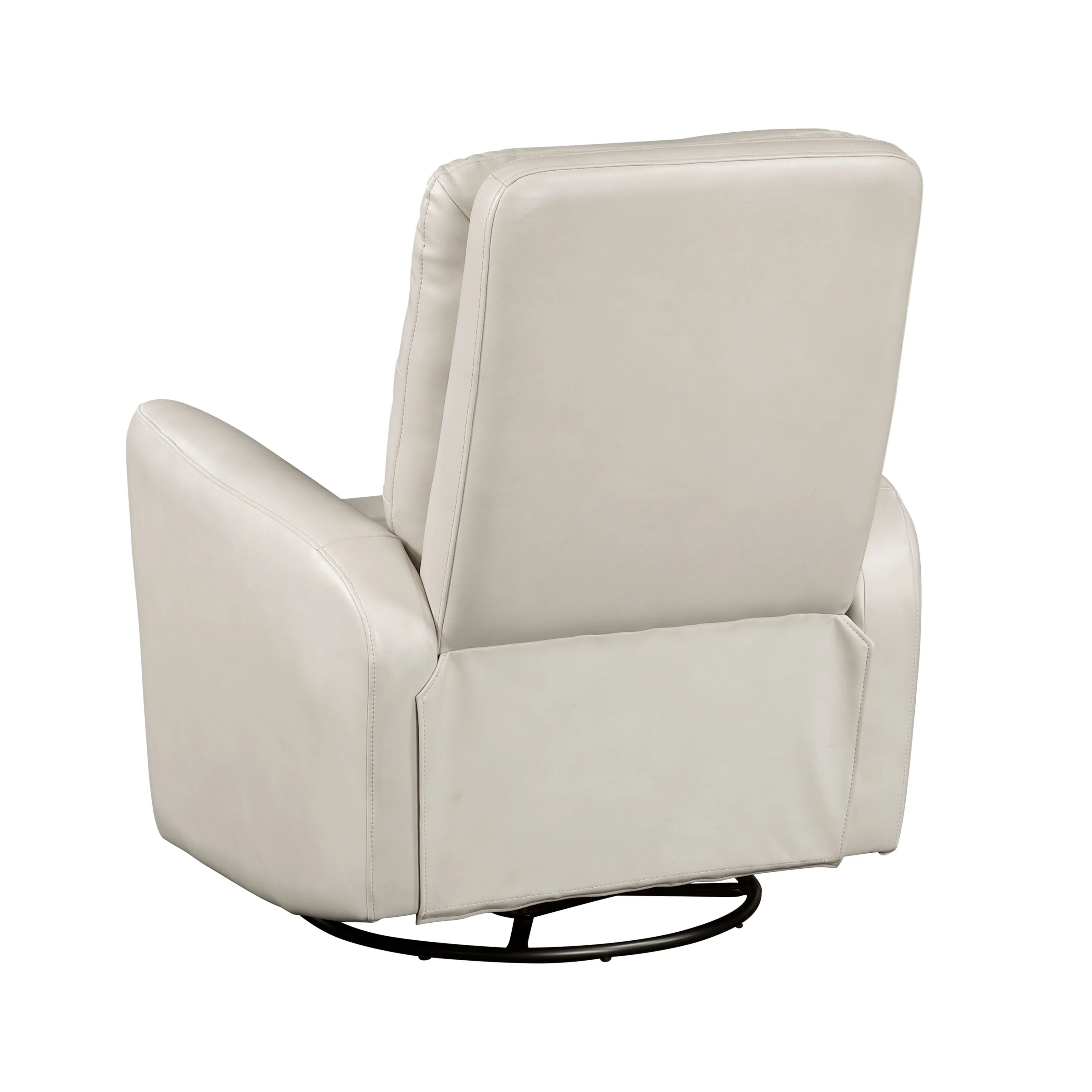 Glider Reclining Chair Swivel Motion Breathable Faux Leather Upholstery Luxury Living Room Furniture, Movie Chair