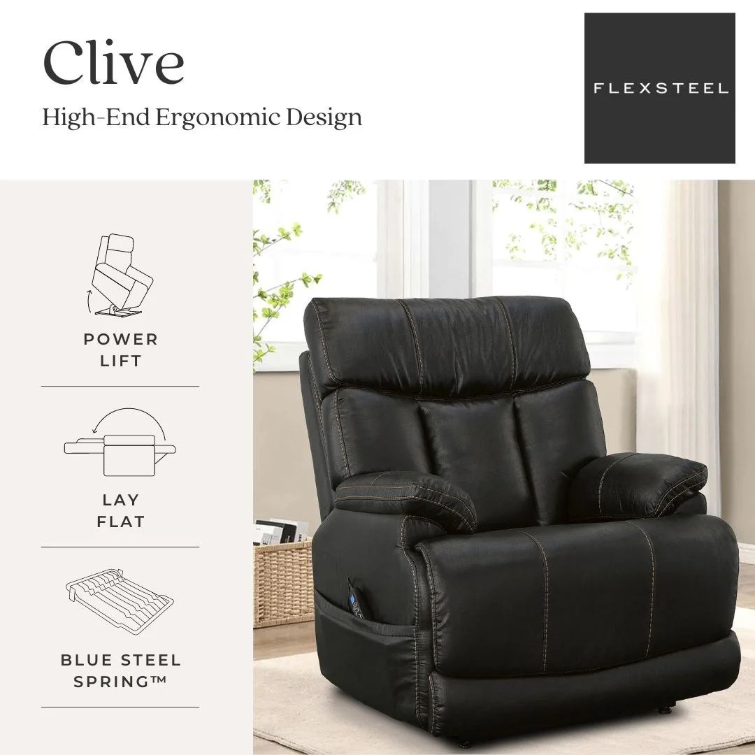 Clive Power Lift Recliner with Power Headrest  Lumbar by Flexsteel