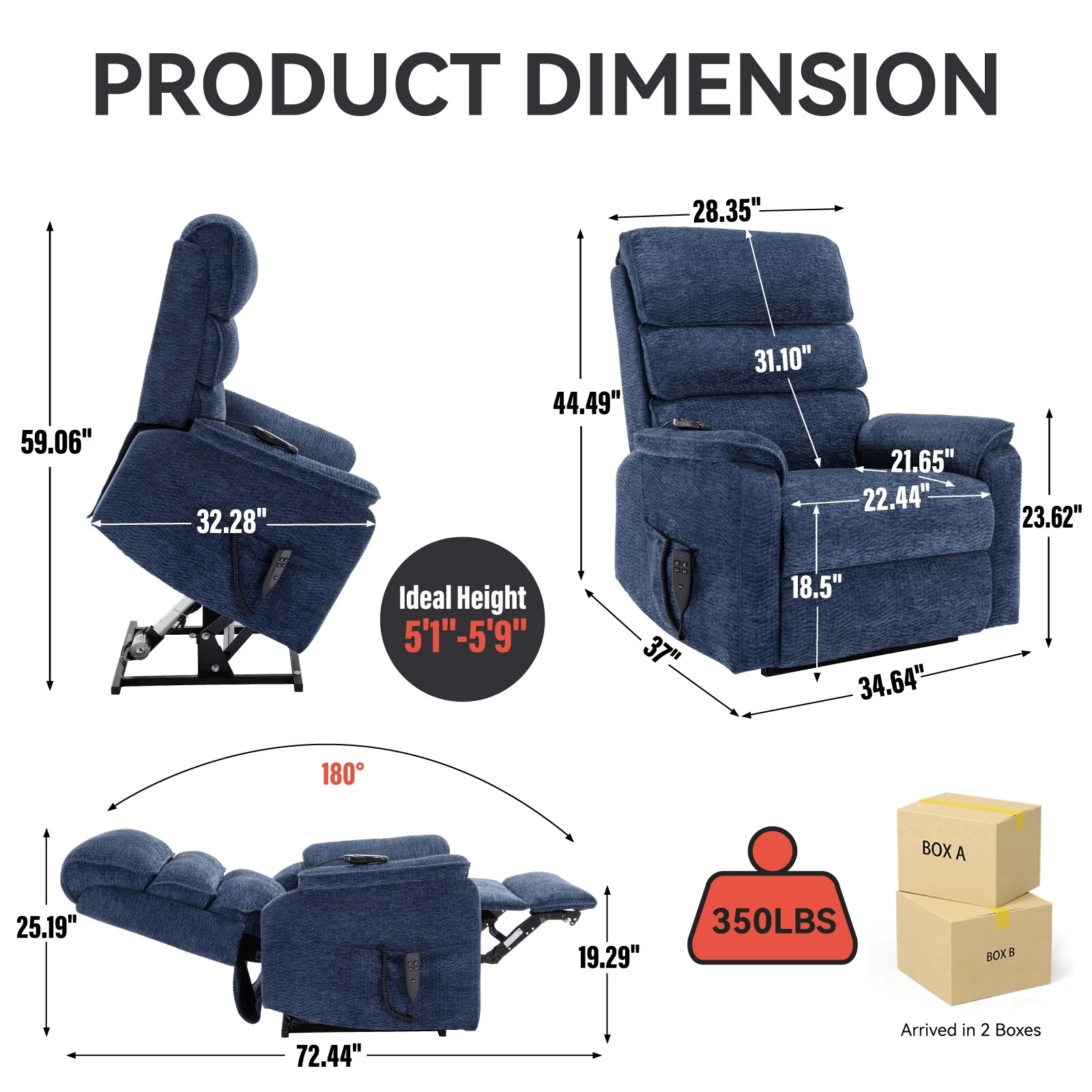 Power Lift Recliner Chair with Power-Remote