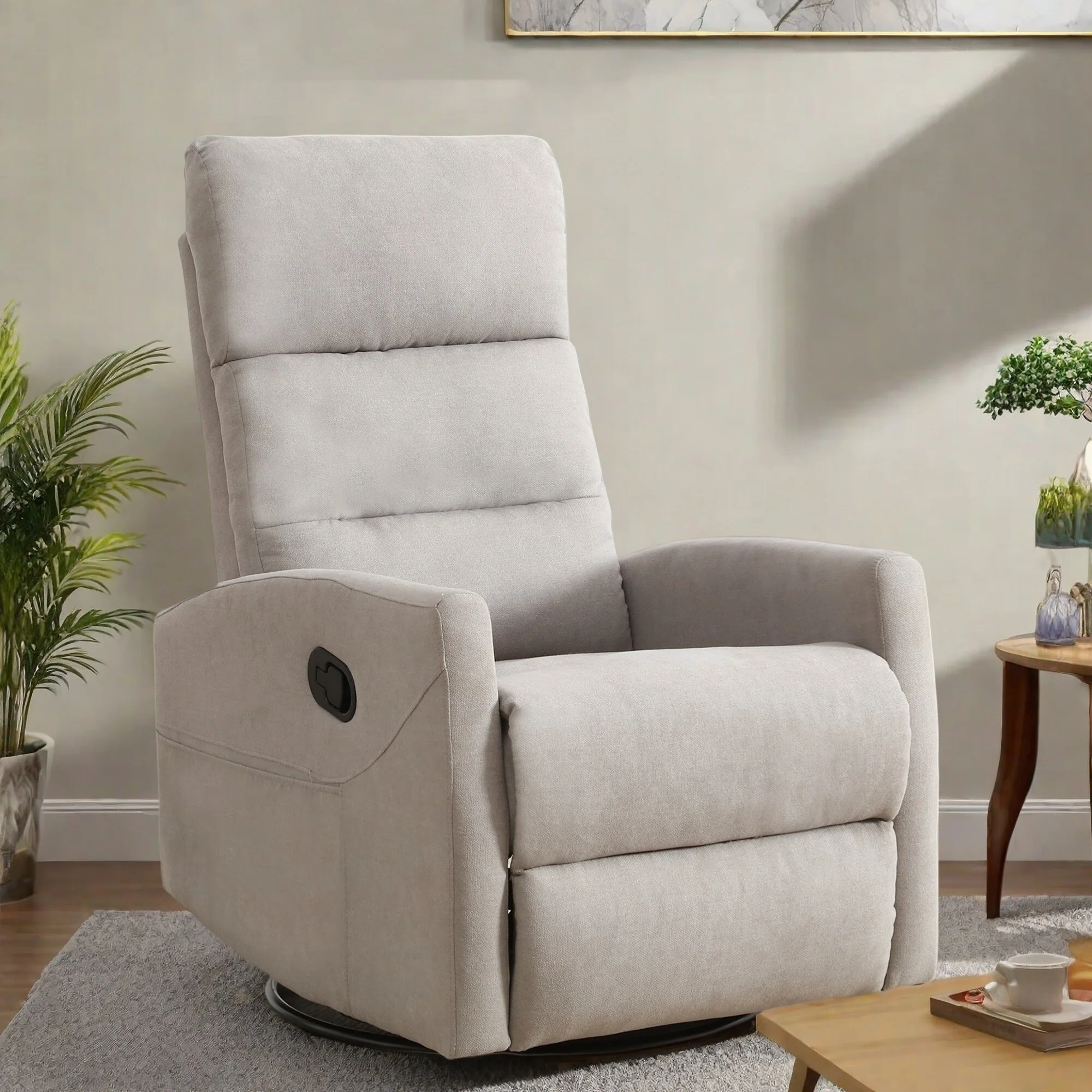 Swivel Rocking Recliner Chair with 155�� Recline and Tool-Free Assembly