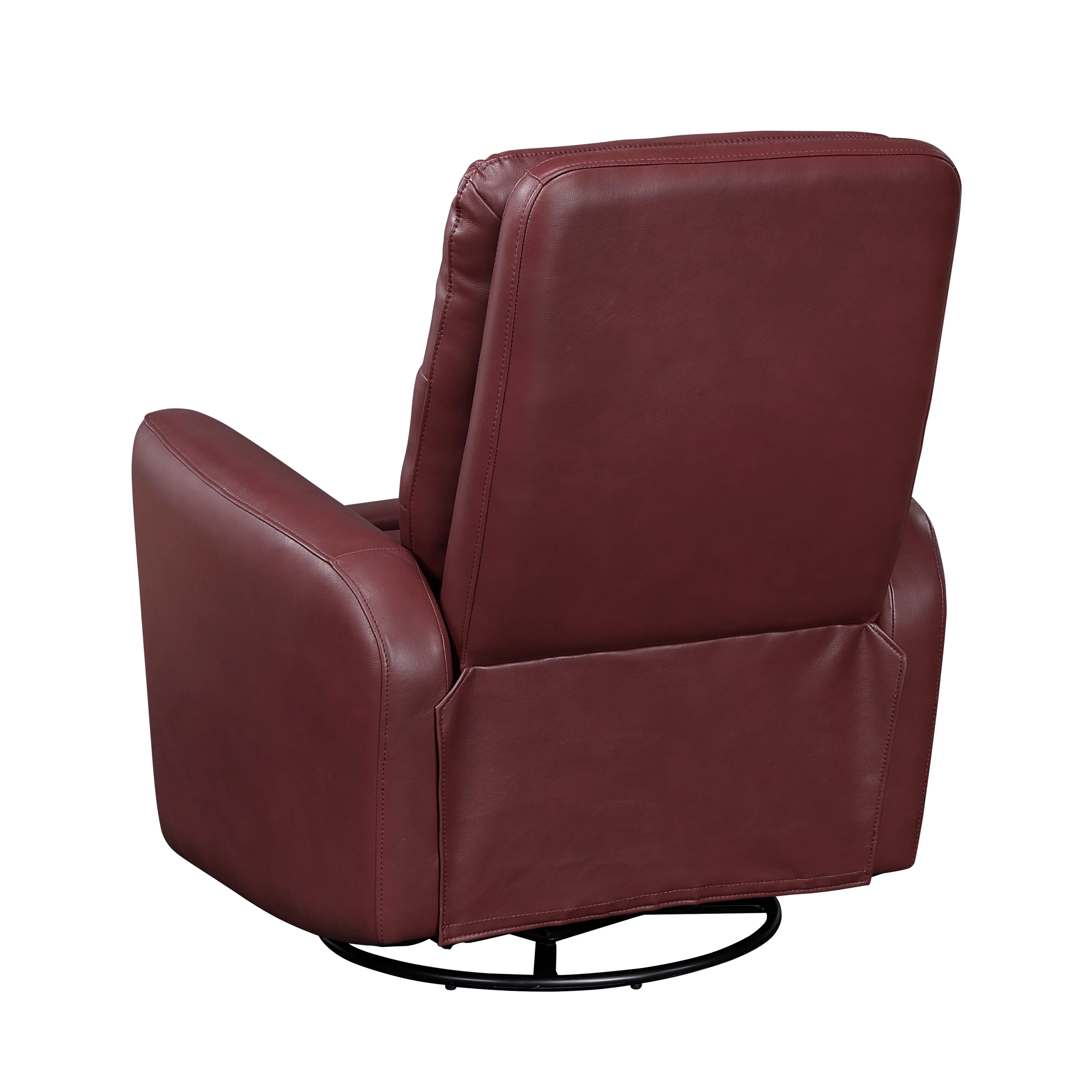 Glider Reclining Chair Swivel Motion Breathable Faux Leather Upholstery Luxury Living Room Furniture, Movie Chair