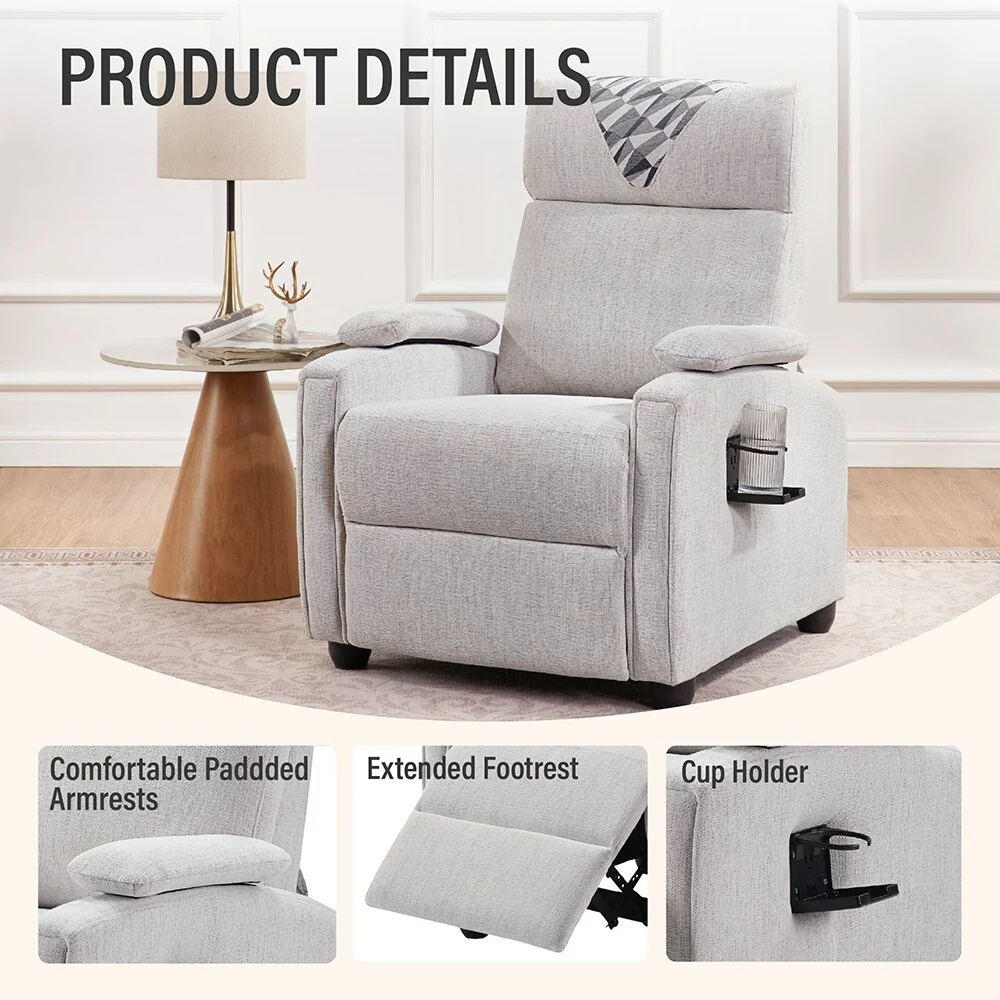 Manual Recliner Chair Classic Design with Plush Arms Back,Living Room