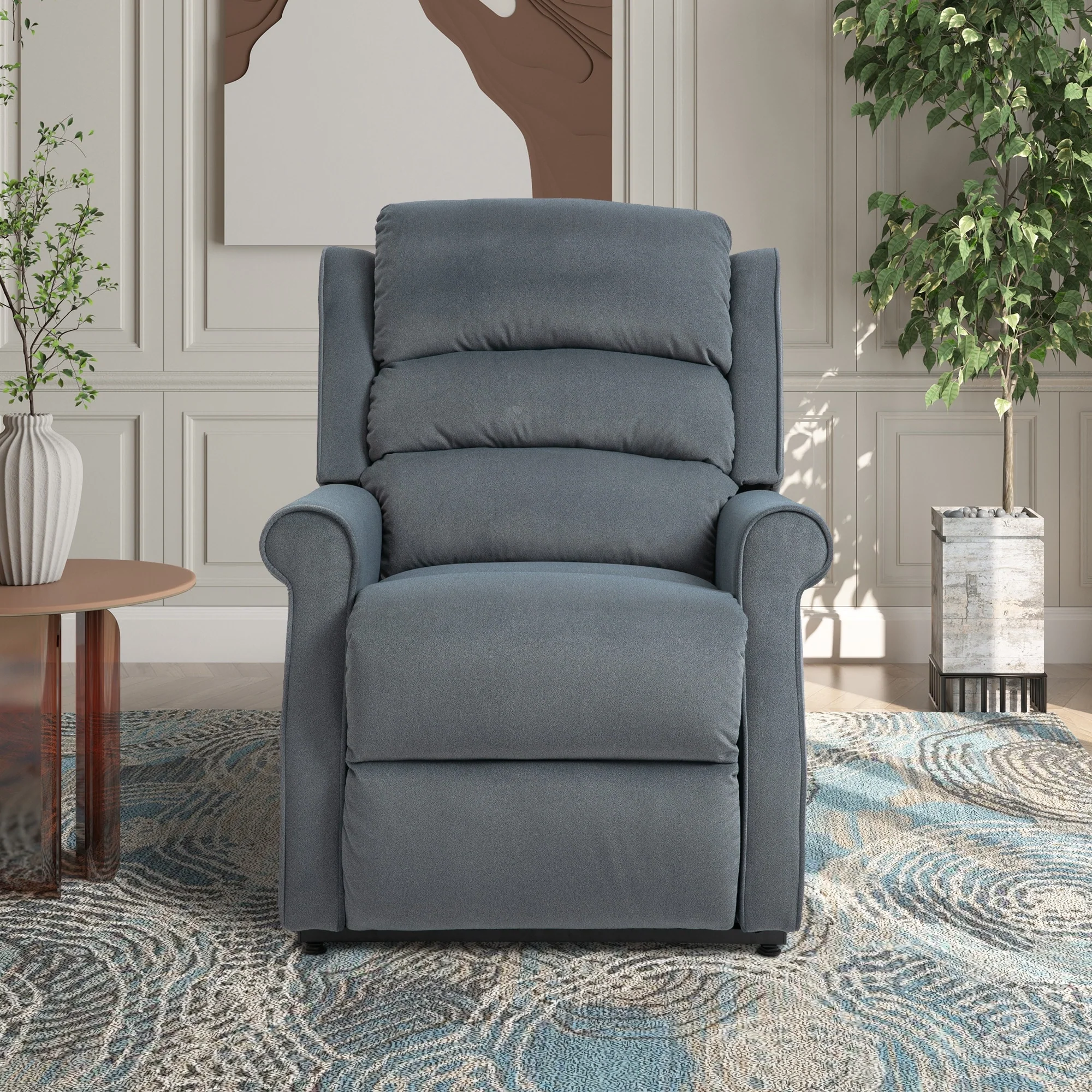 Clihome Chenille Fabric Power Lift Recliner Chair with Massage