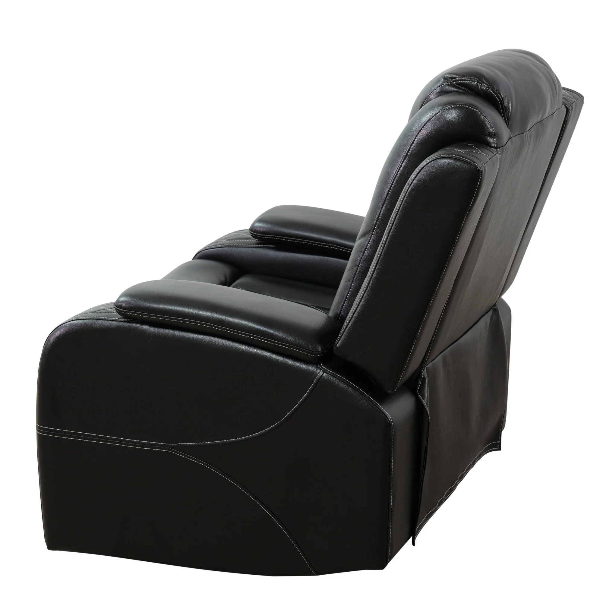 Modern Breathing Leather Recliner Chair with Ambient Lighting and USB-Powered LED