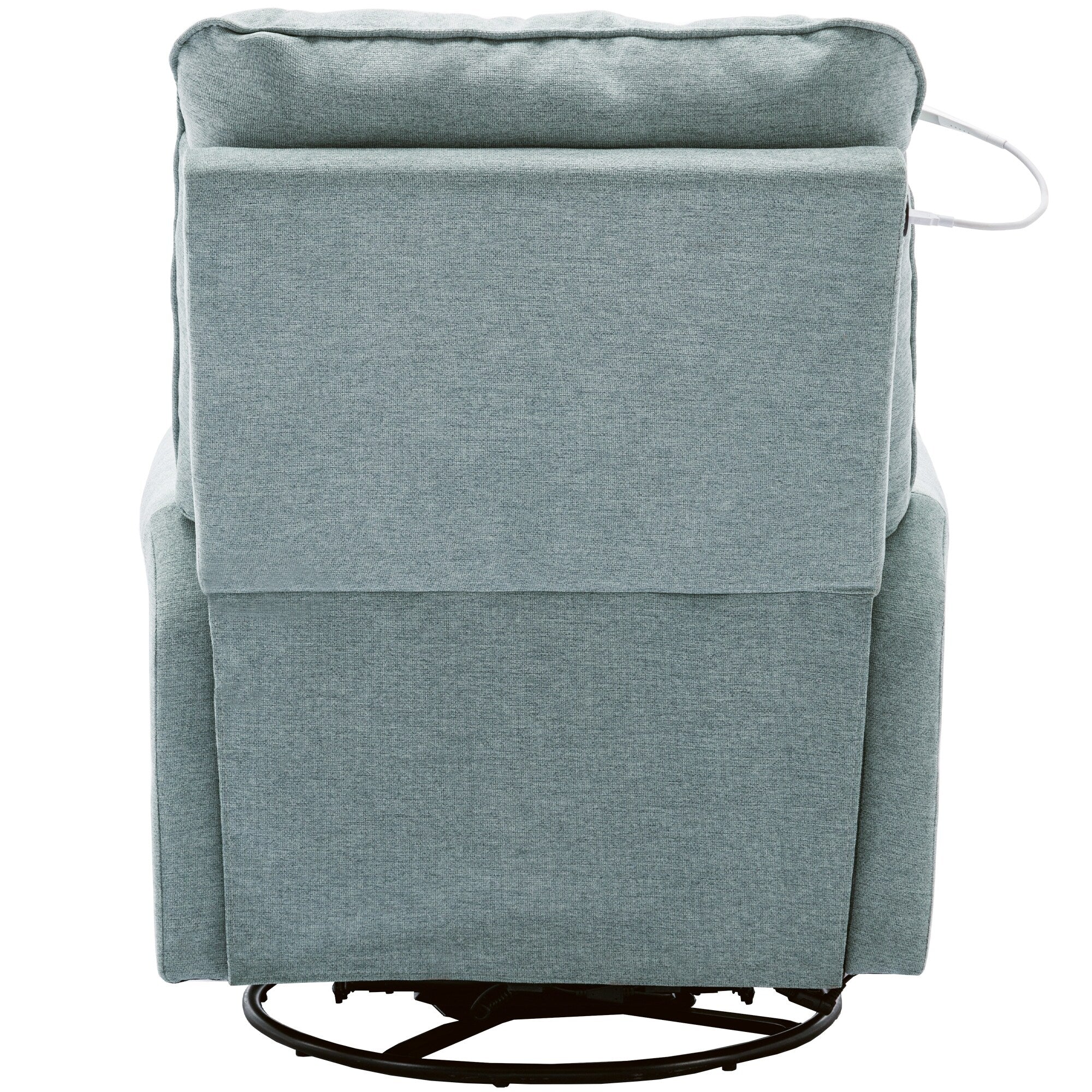 Beige 270�� Swivel Recliner with USB, Rocking Base, and Side Pocket