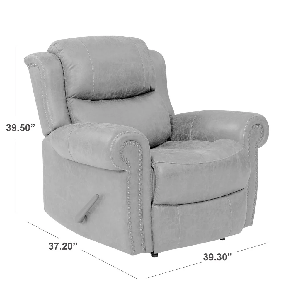 Copper Grove Dilsen Extra Large Rolled Arm Wall Hugger Recliner Chair