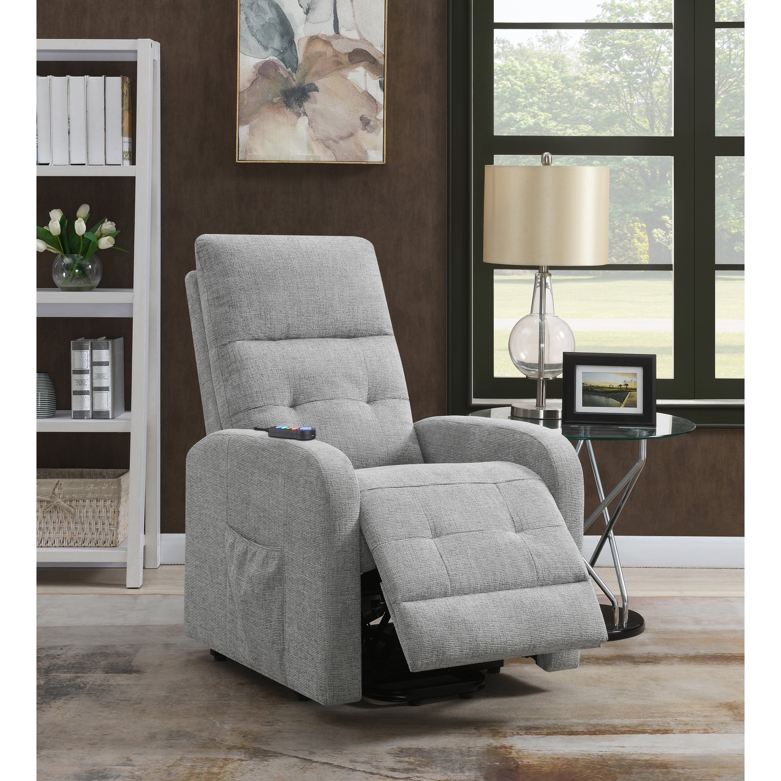 Lyle Upholstered Tufted Power Lift Recliner