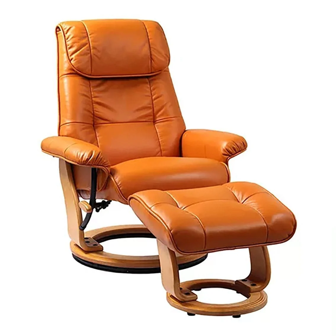 Muscat 360 Leather Swivel Recliner with Ottoman