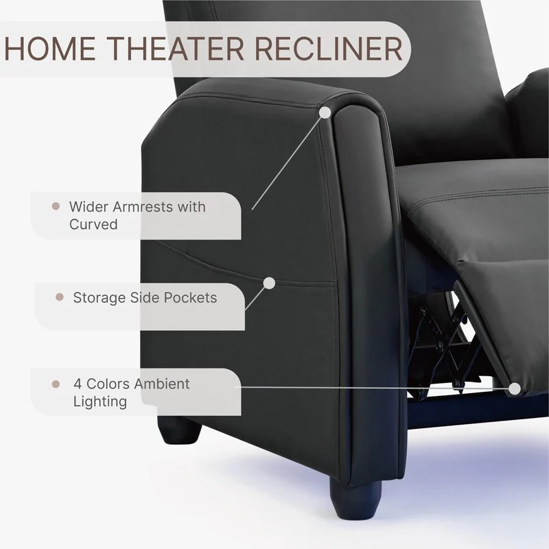 Andrea Recliner Chair with LED Lights, Heating  Massage