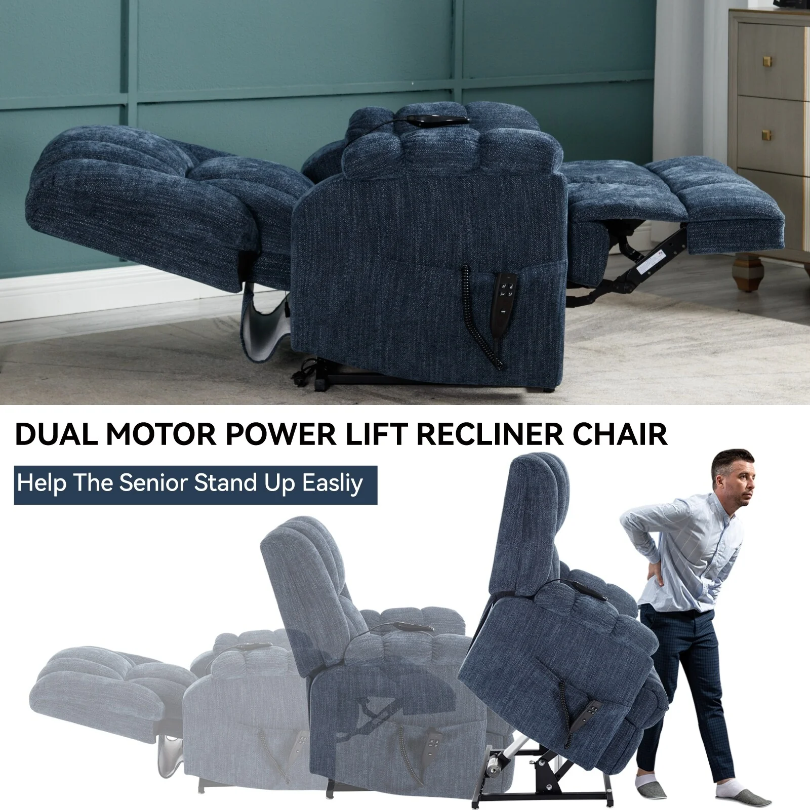 Electric Power Lift Recliners with Power-Remote