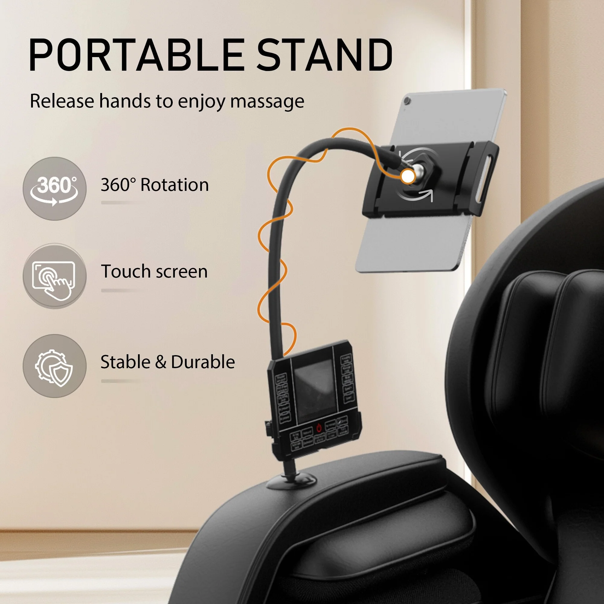 PU Leather Zero Gravity Full-Body Massage Chair with Foot Roller, Lumbar Heat, and Bluetooth Speakers