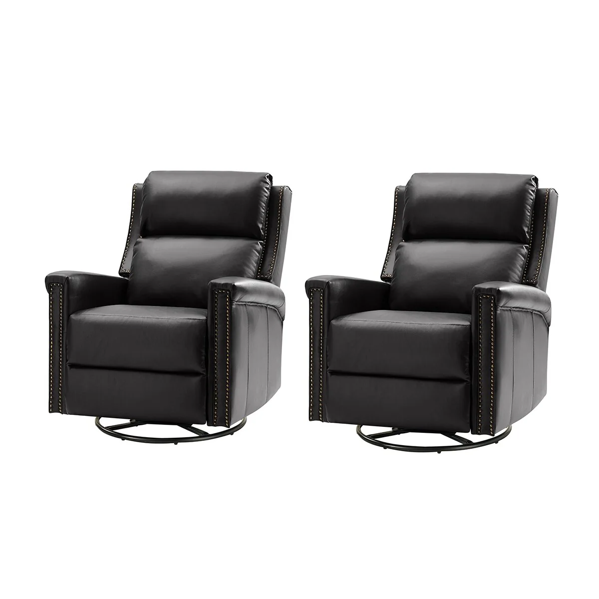 Tobias Traditional Swivel And Rocker Power Recliner Set of 2 by HULALA HOME