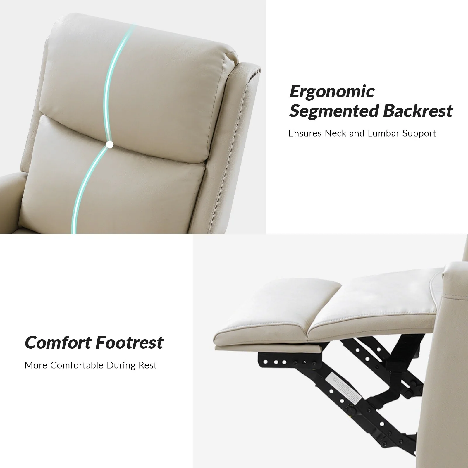 Fiacro 30.31Wide Modern Genuine Leather Wingback Swivel Rocker Recliner with Nailhead Trims