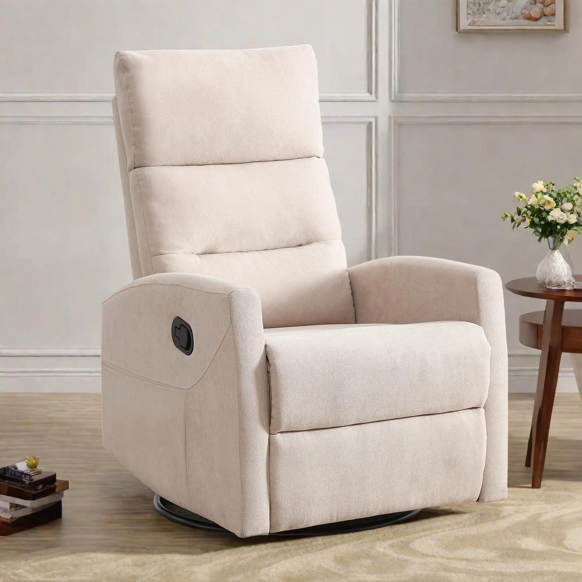 Swivel Rocking Recliner Chair with 155�� Recline and Tool-Free Assembly