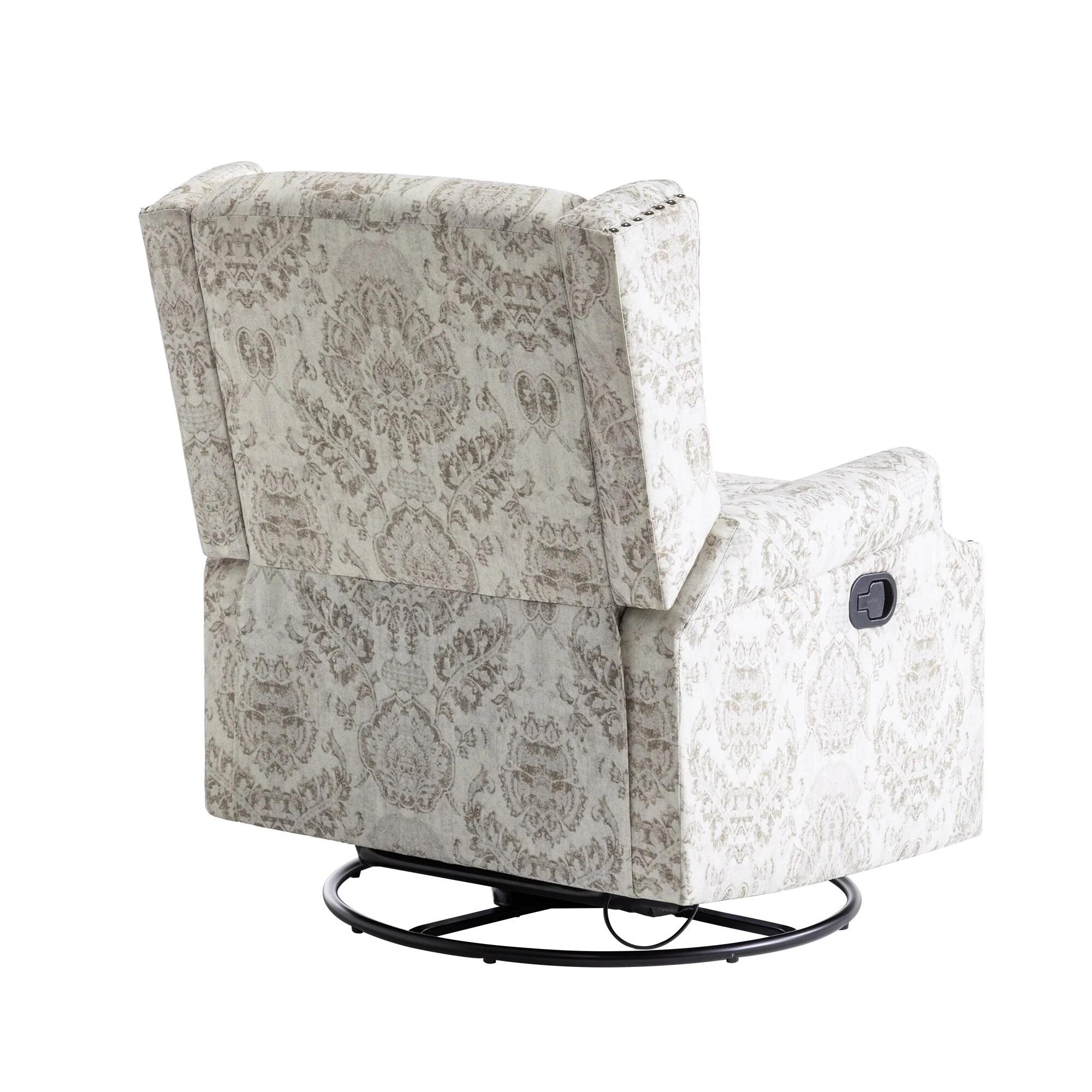 Linen Manual Swivel Base Recliner Chair with Footrest